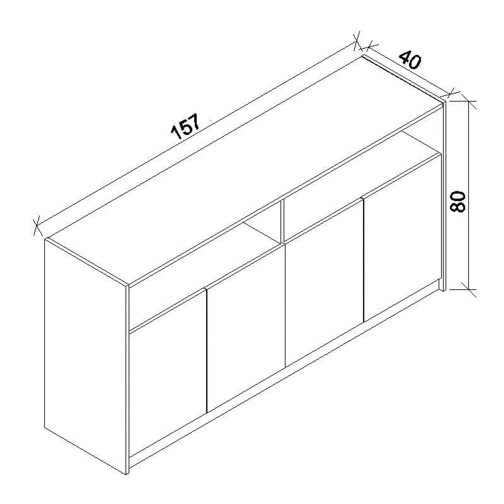 ARTO Credenza Cabinet 157cm - Warm Oak & Black gallery detail image