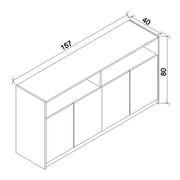 ARTO Credenza Cabinet 157cm - Warm Oak & Black gallery detail image