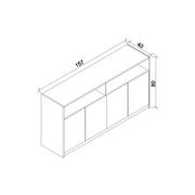 ARTO Credenza Cabinet 157cm - Warm Oak & Black gallery detail image