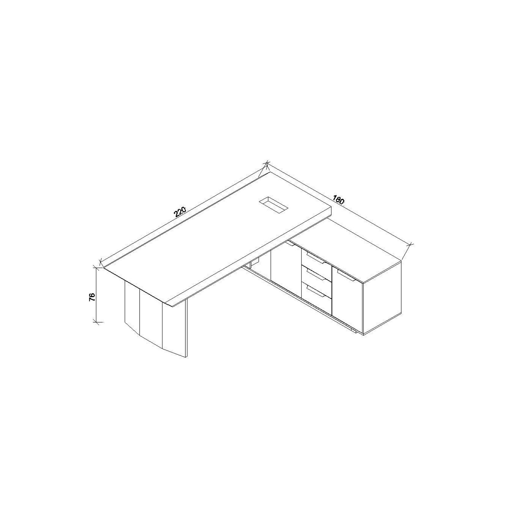 HAMLIN Executive Office Desk with Left Return 2.2M - Tobacco gallery detail image