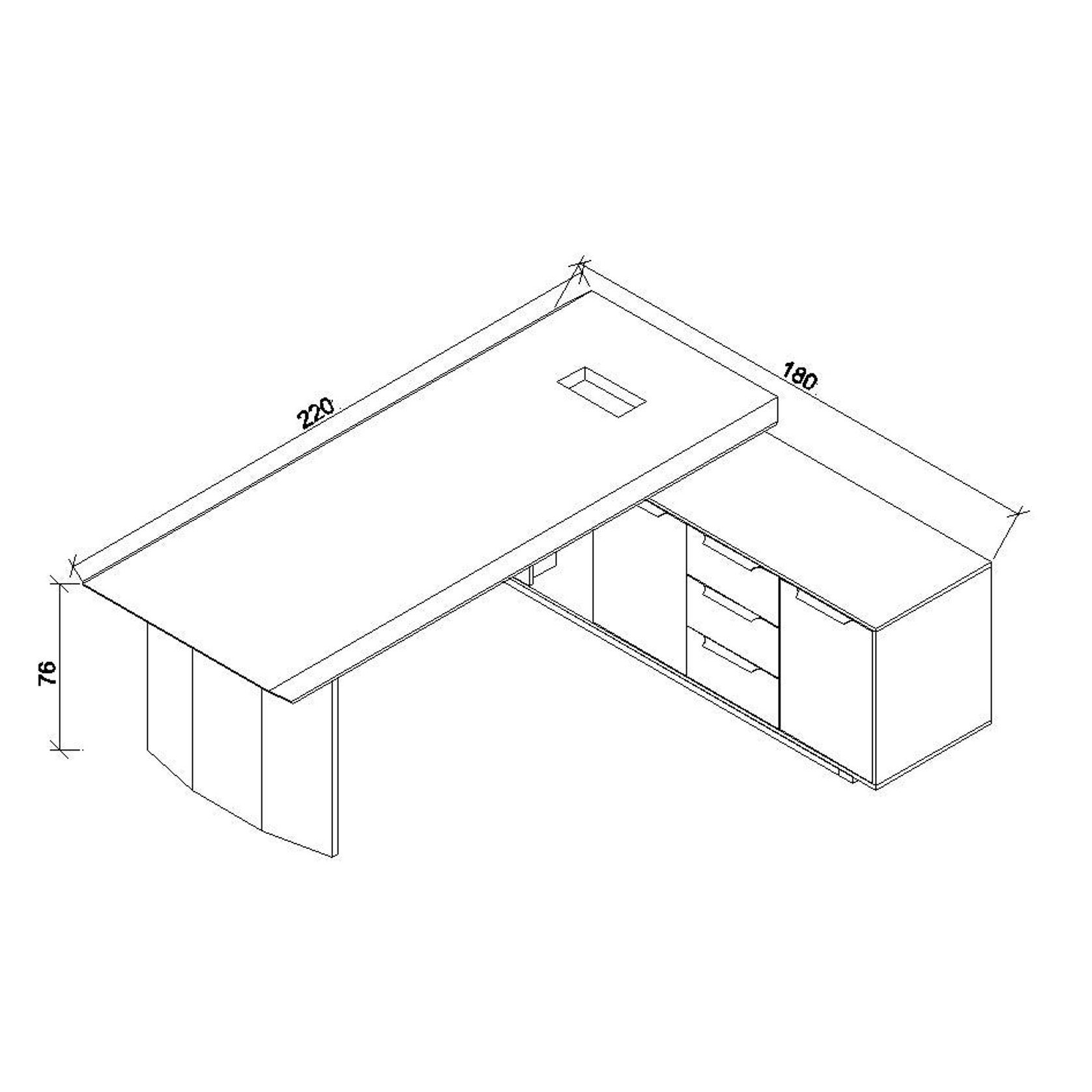 HAMLIN Executive Office Desk with Left Return 2.2M - Tobacco gallery detail image