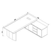 HAMLIN Executive Office Desk with Left Return 2.2M - Tobacco gallery detail image