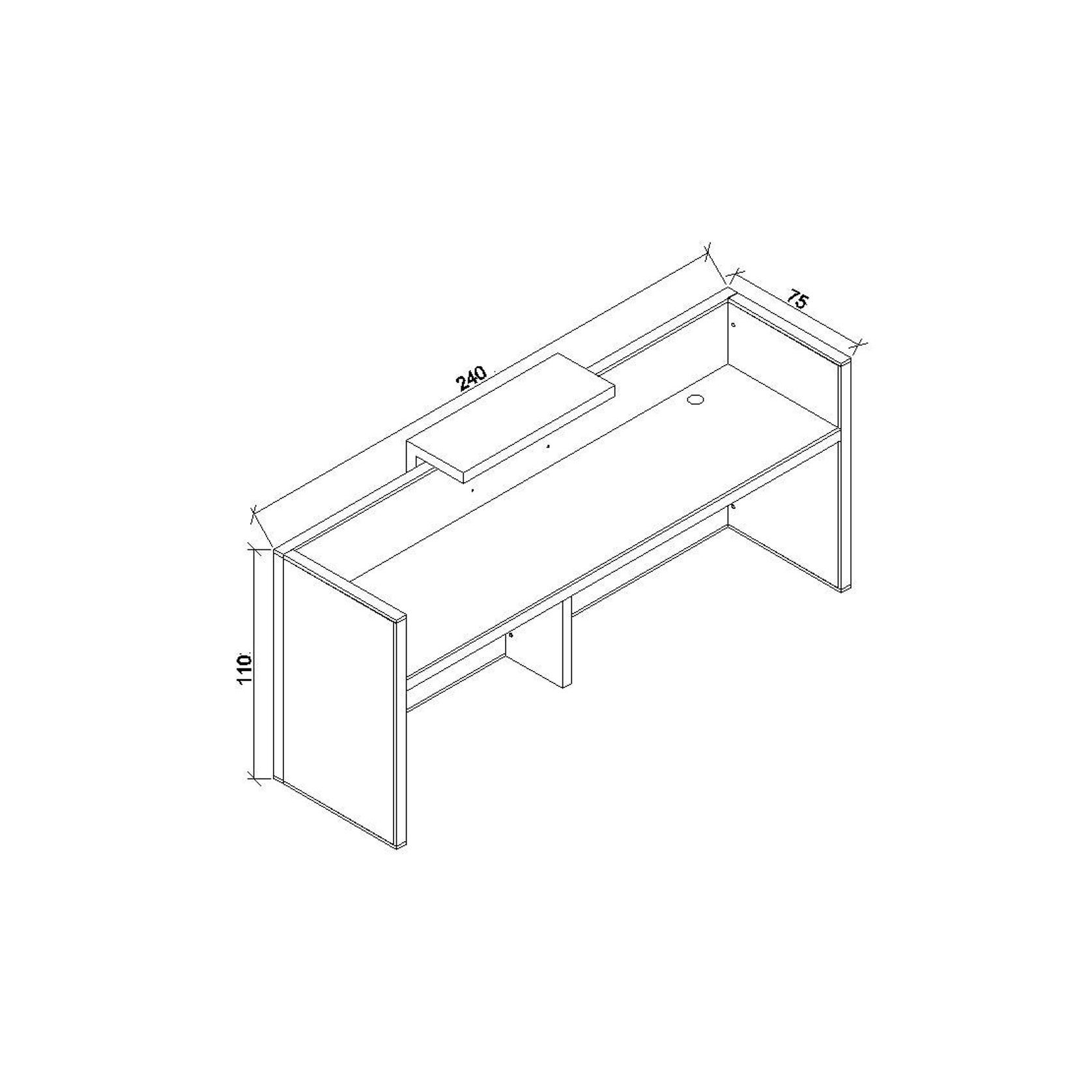 DEWITT Reception Desk 2.4M - Tobacco & Dark Concrete gallery detail image