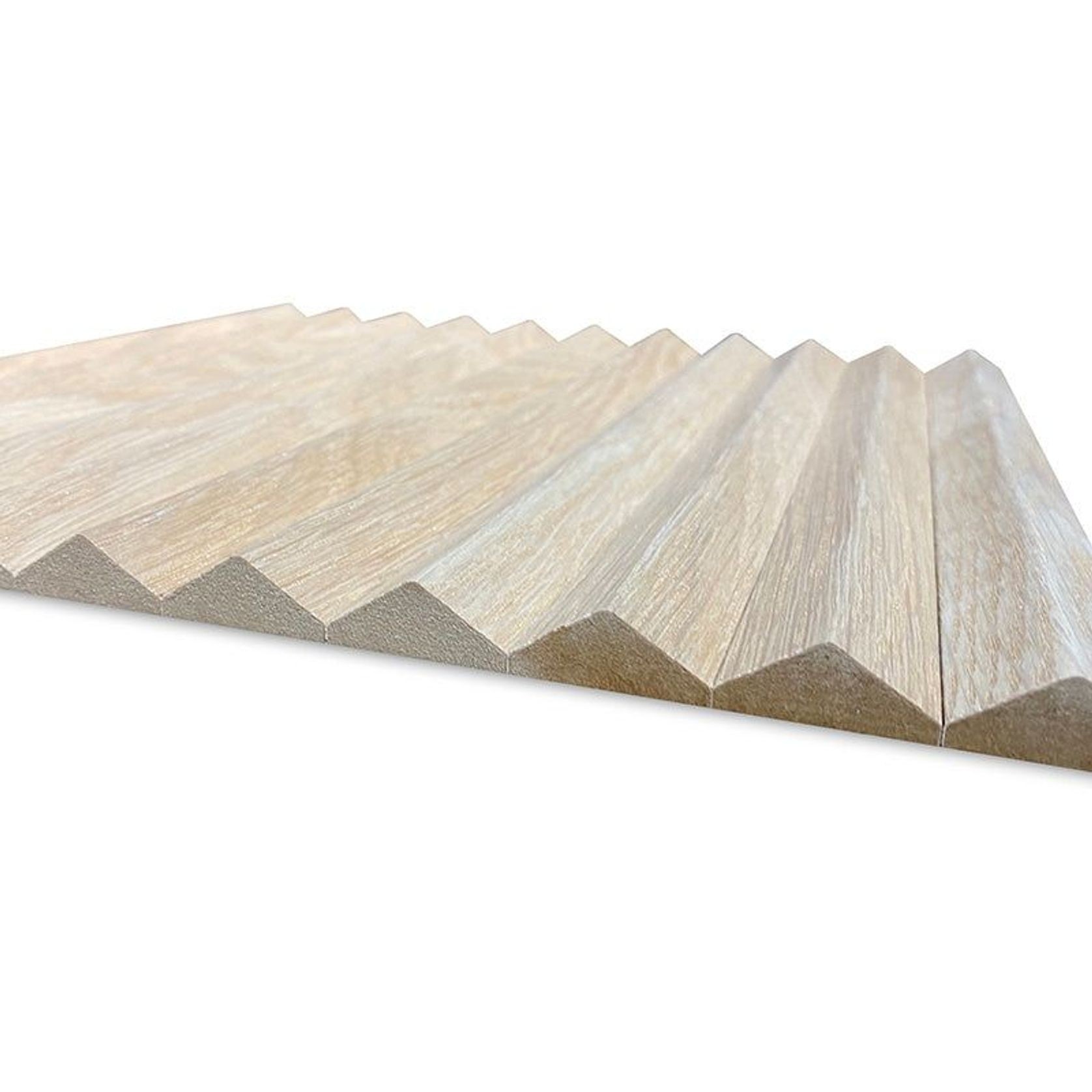 WOODFLEX Flexible Wooden Slat Wall Panel - Oak Veneer - 2700mm x 595mm - Triangle gallery detail image