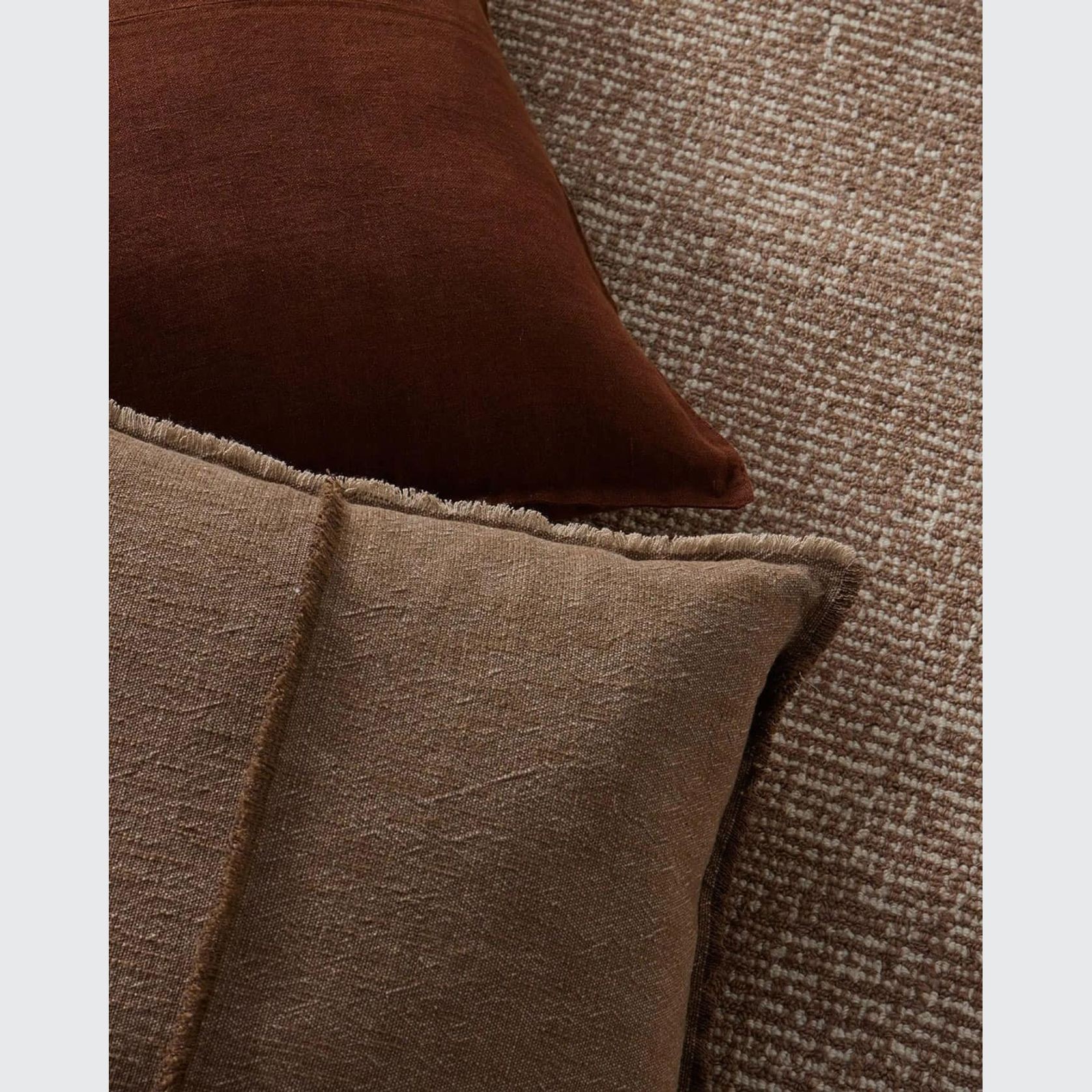 Weave Home Adela Cushion - Cocoa | Linen Blend gallery detail image