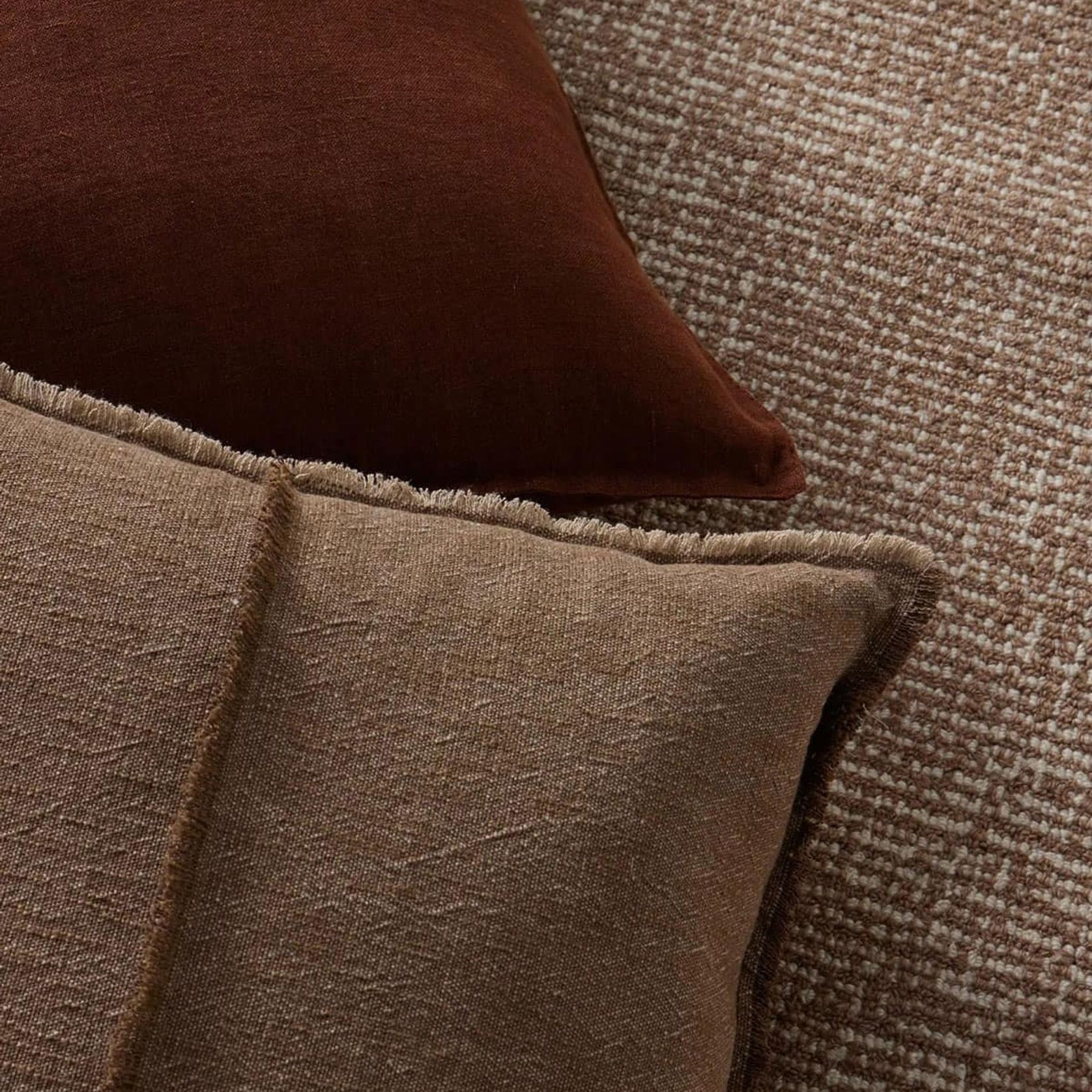 Weave Home Adela Cushion - Cocoa | Linen Blend gallery detail image
