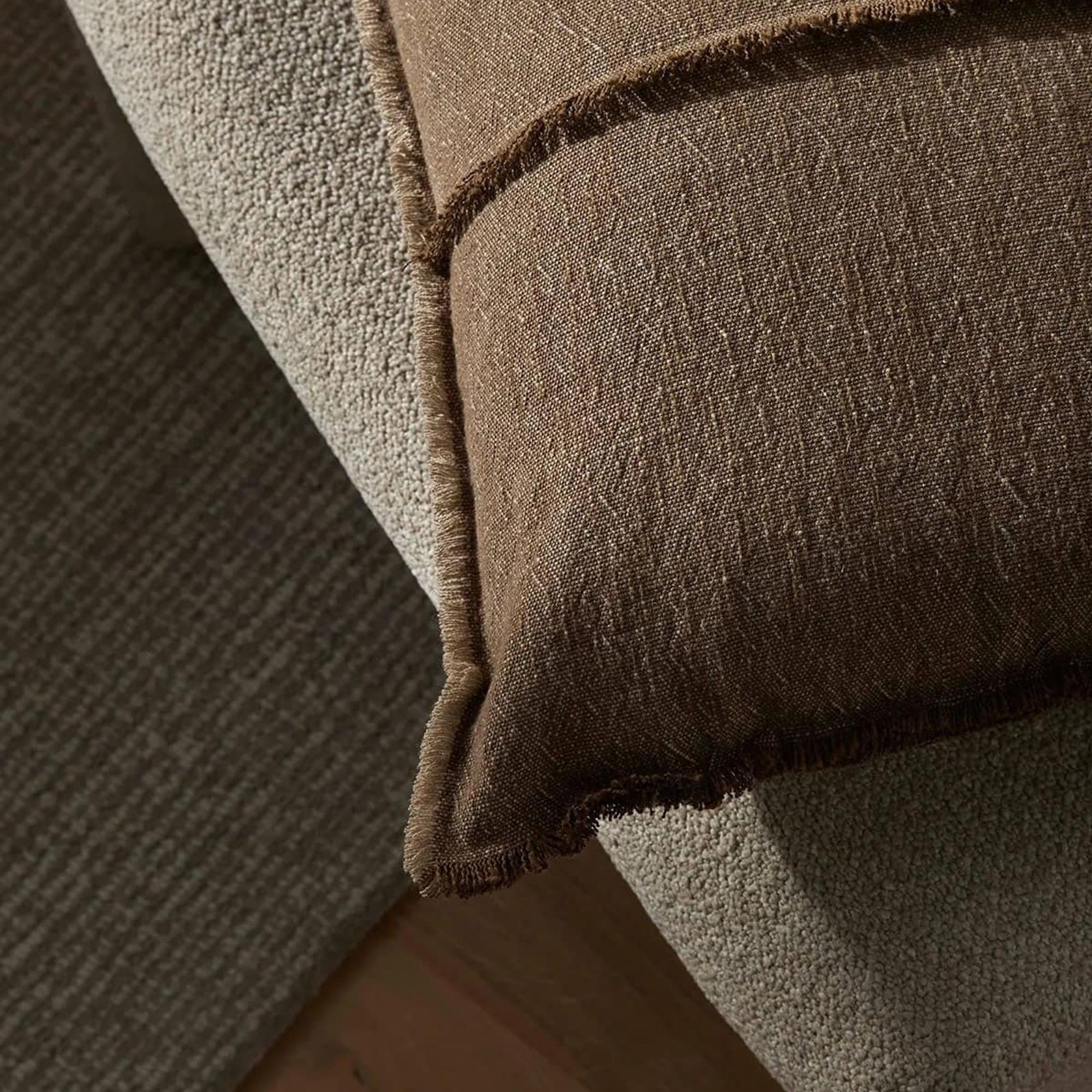 Weave Home Adela Cushion - Cocoa | Linen Blend gallery detail image