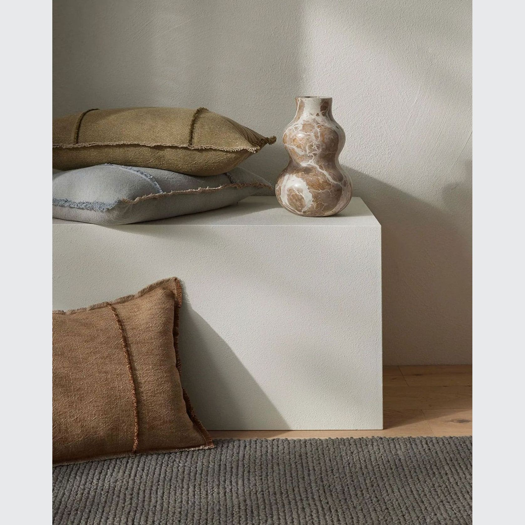 Weave Home Adela Cushion - Cocoa | Linen Blend gallery detail image