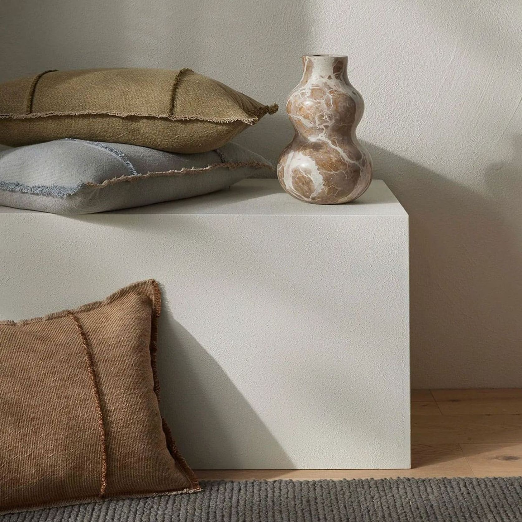 Weave Home Adela Cushion - Cocoa | Linen Blend gallery detail image