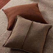Weave Home Adela Cushion - Cocoa | Linen Blend gallery detail image