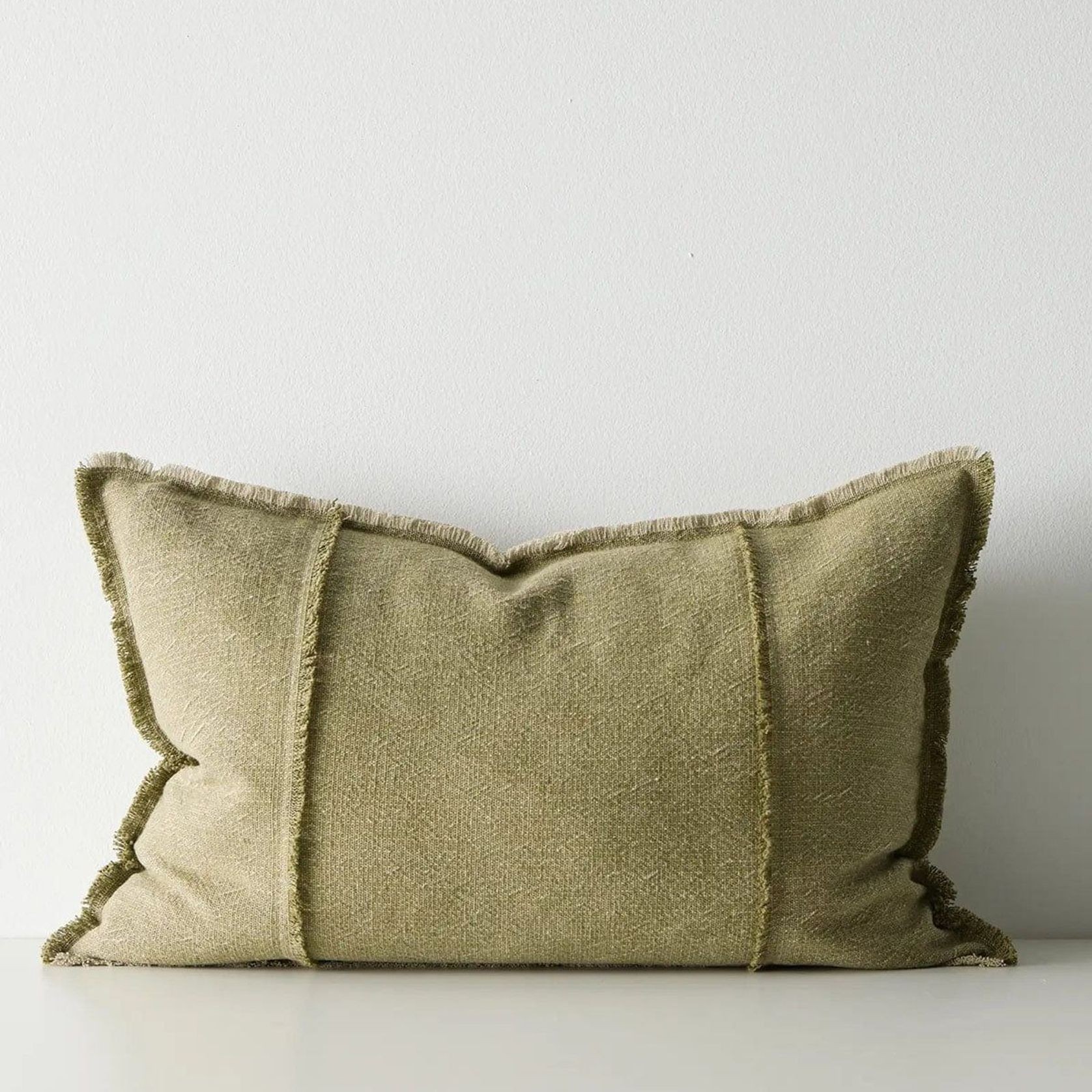 Weave Home Adela Cushion - Forest | Linen Blend gallery detail image