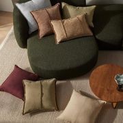 Weave Home Adela Cushion - Forest | Linen Blend gallery detail image