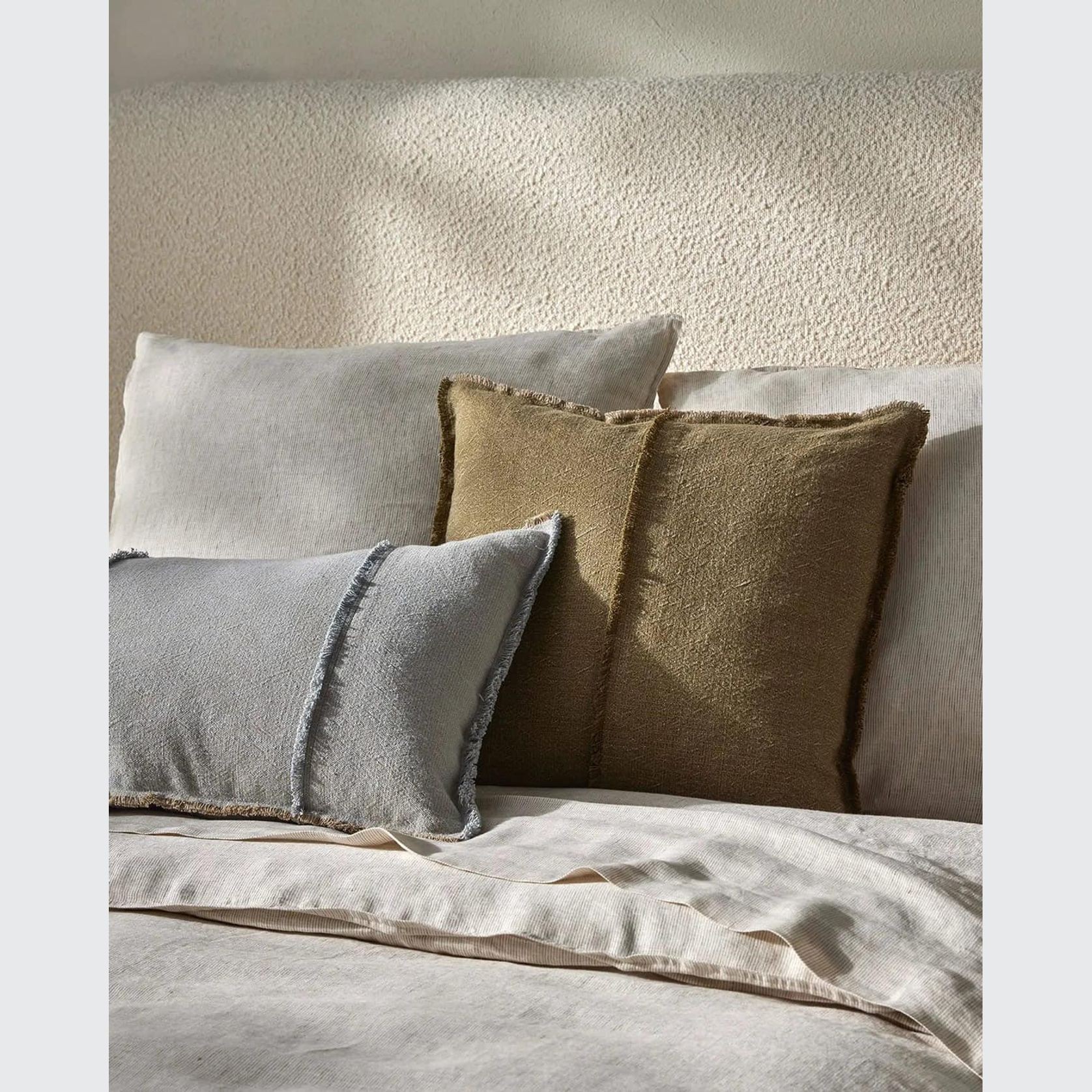 Weave Home Adela Cushion - Forest | Linen Blend gallery detail image