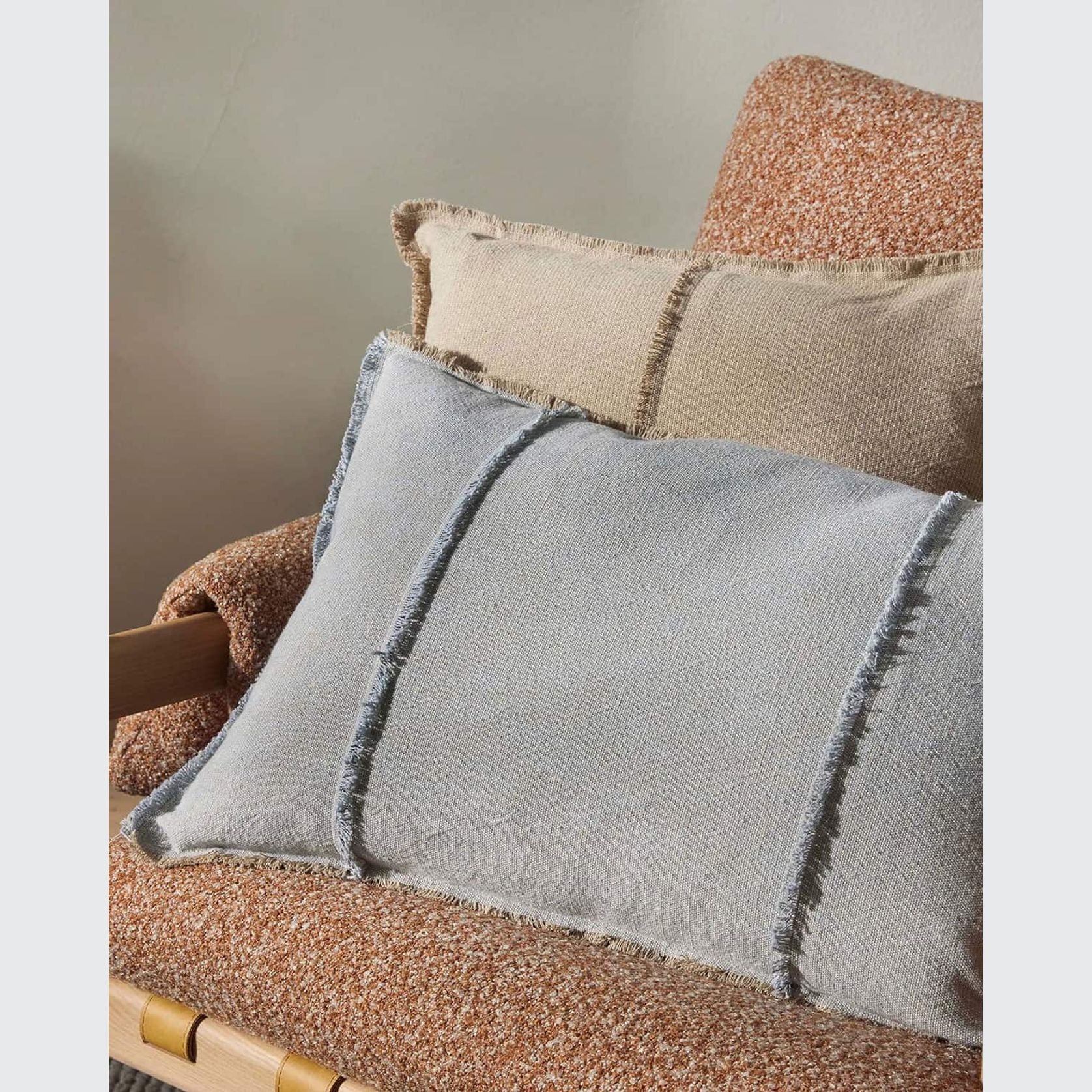 Weave Home Adela Cushion - Haze | Linen Blend gallery detail image