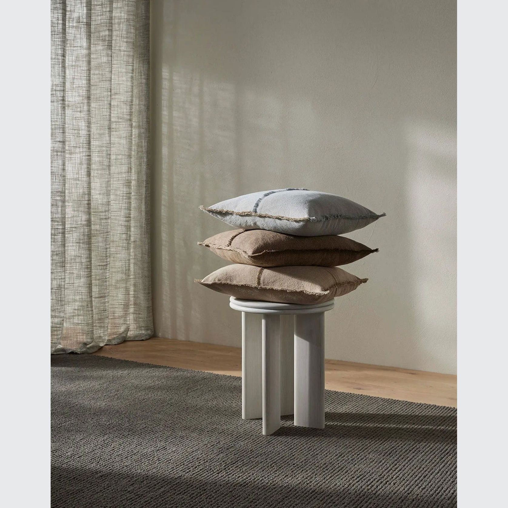 Weave Home Adela Cushion - Haze | Linen Blend gallery detail image