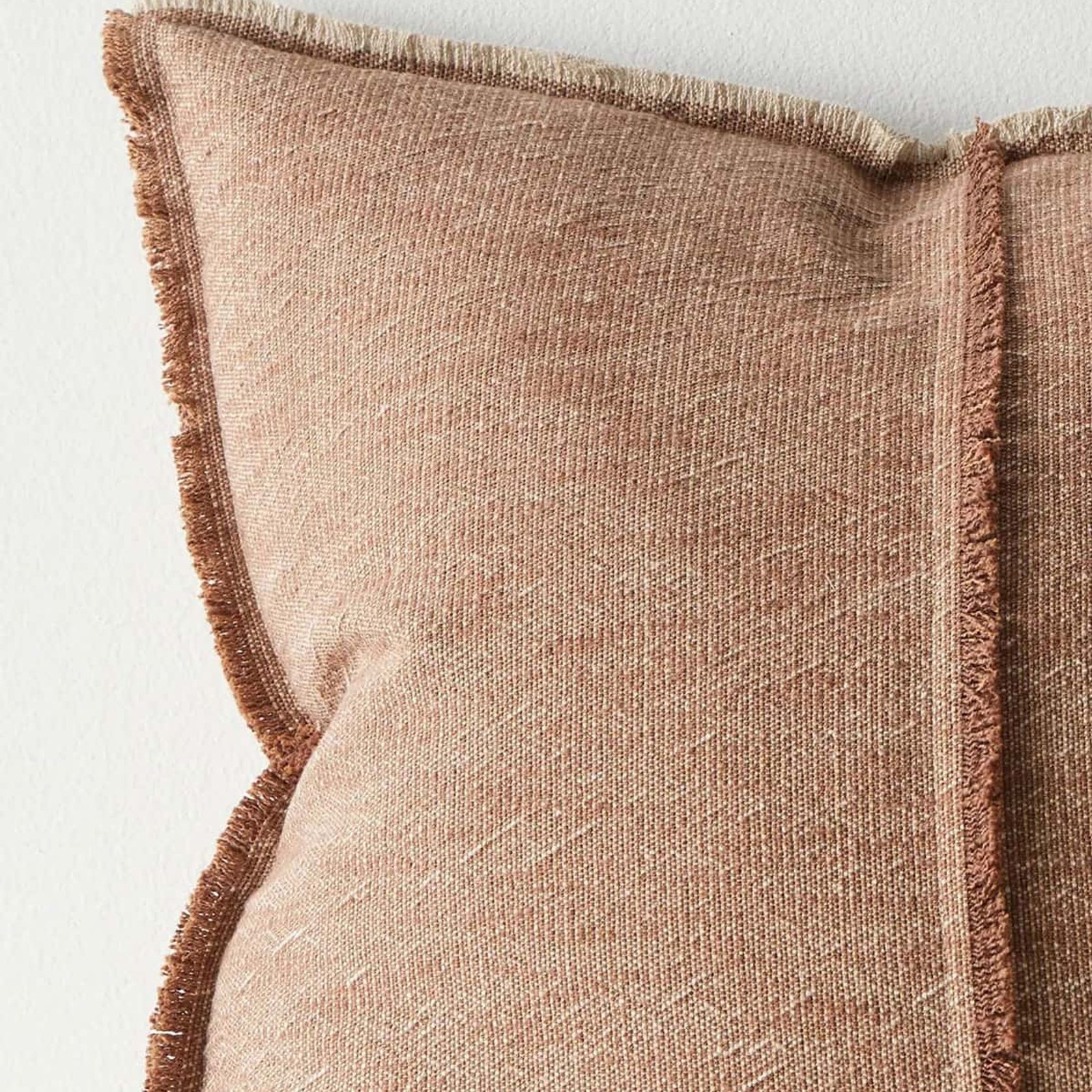 Weave Home Adela Cushion - Rust | Linen Blend gallery detail image