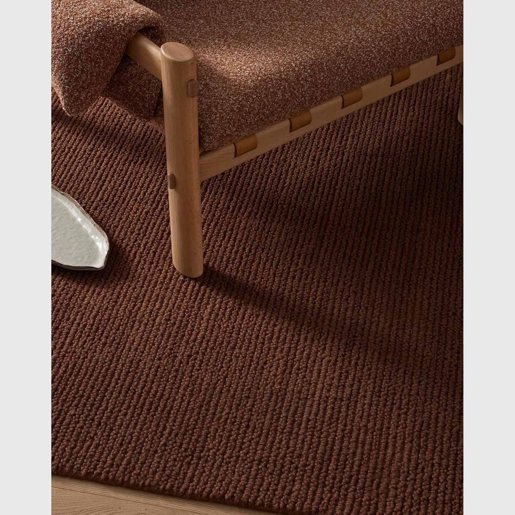 Weave Fabien 100% Wool Floor Rug  - Bark gallery detail image