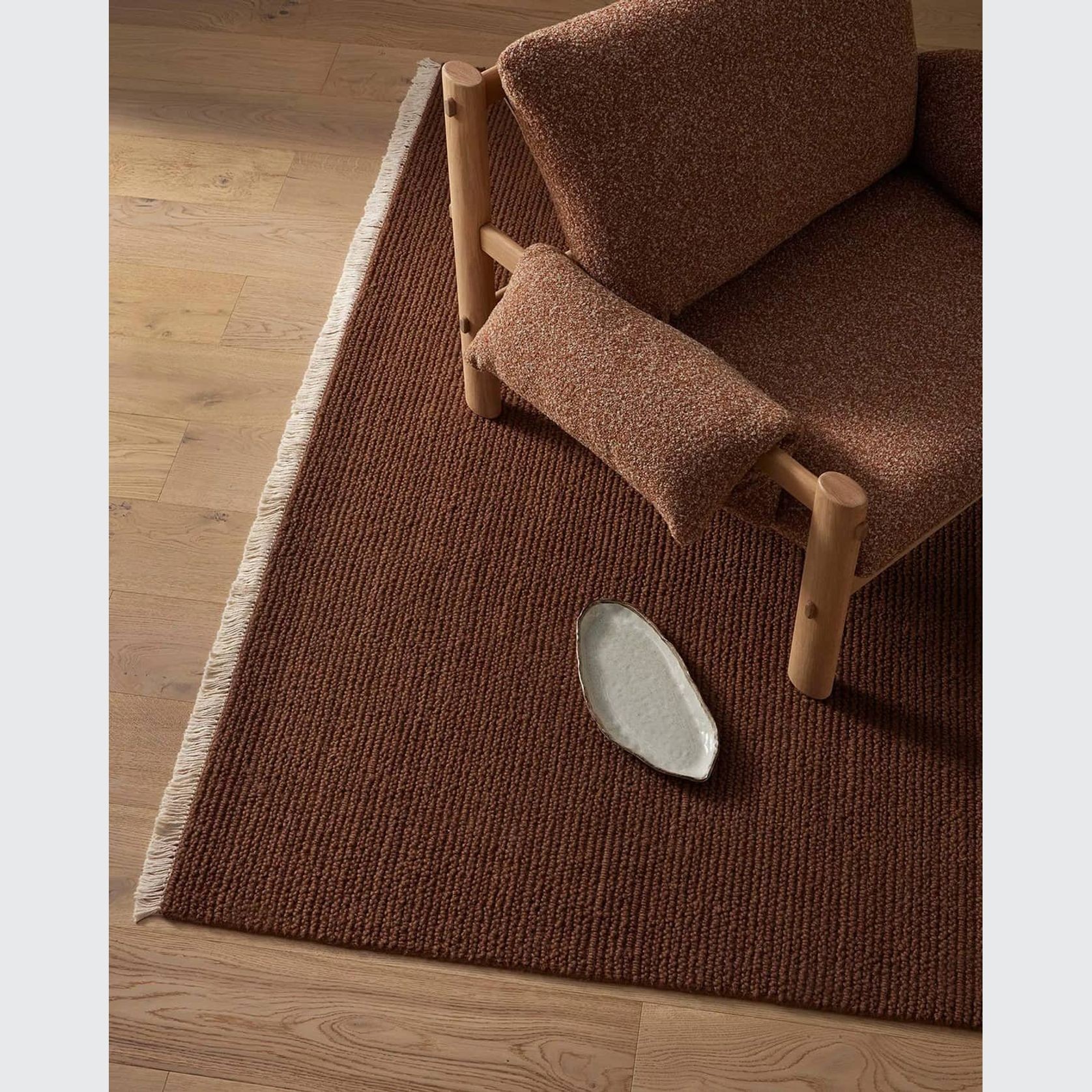 Weave Fabien 100% Wool Floor Rug  - Bark gallery detail image