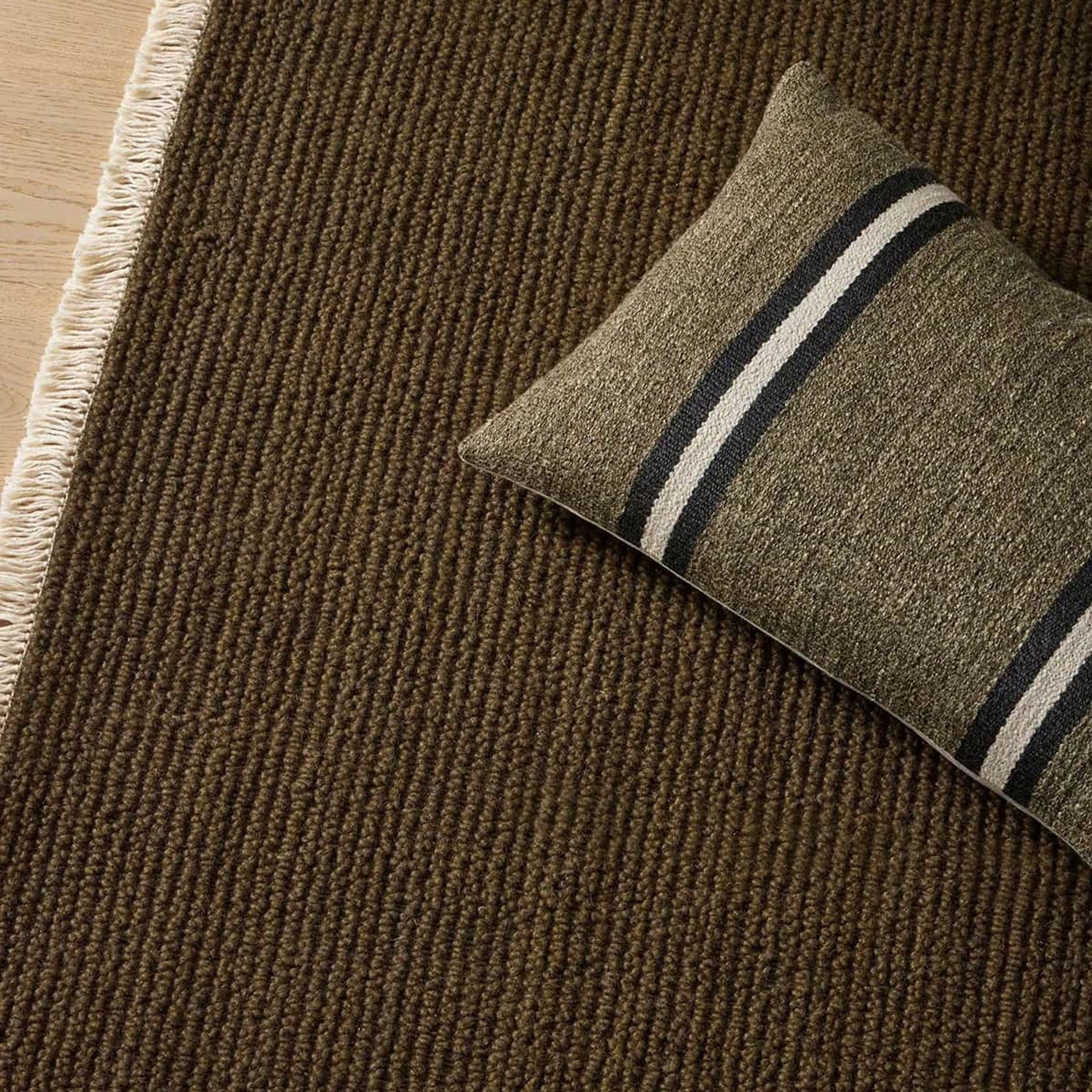 Weave Fabien 100% Wool Floor Rug - Moss gallery detail image