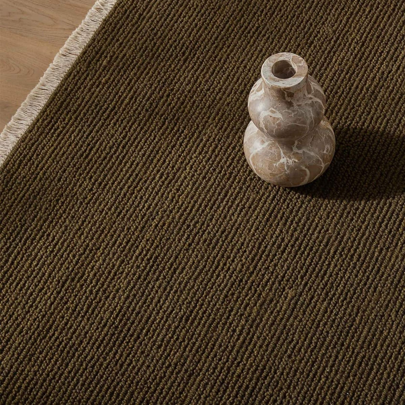 Weave Fabien 100% Wool Floor Rug - Moss gallery detail image