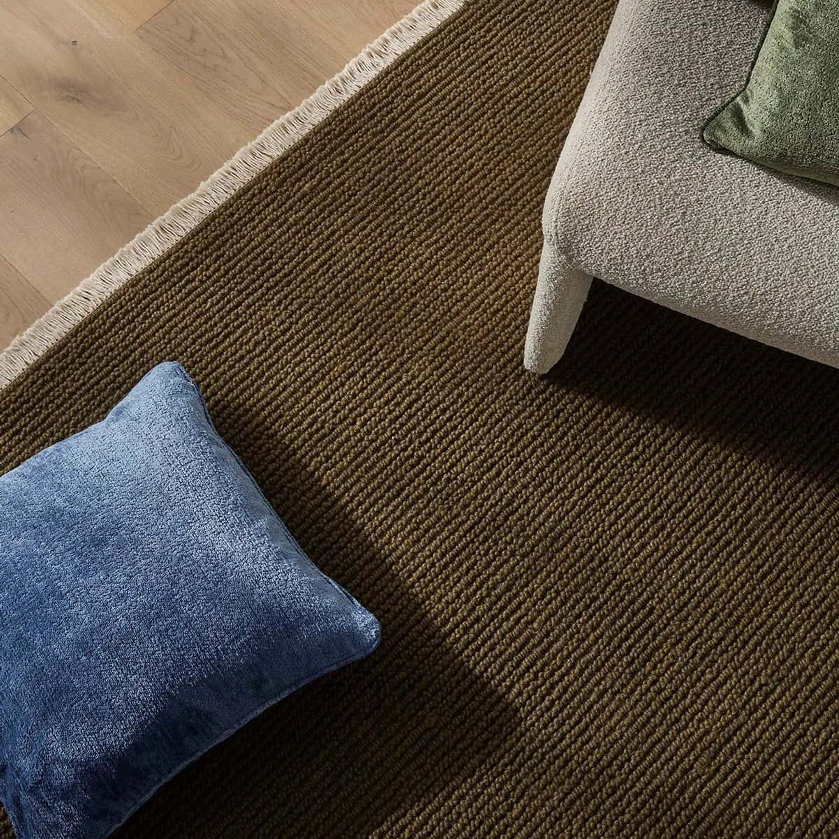 Weave Fabien 100% Wool Floor Rug - Moss gallery detail image