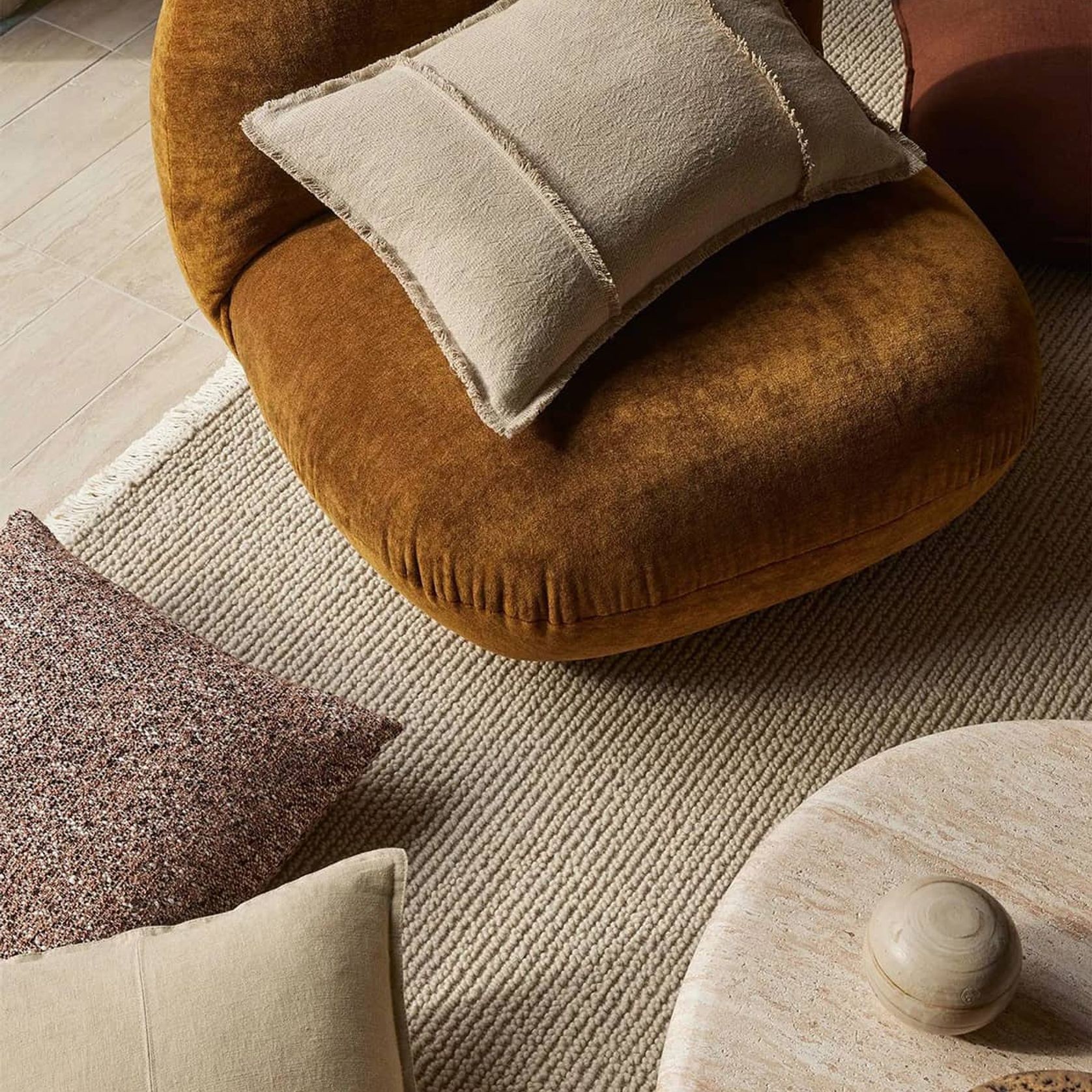 Weave Fabien 100% Wool Floor Rug - Stone gallery detail image