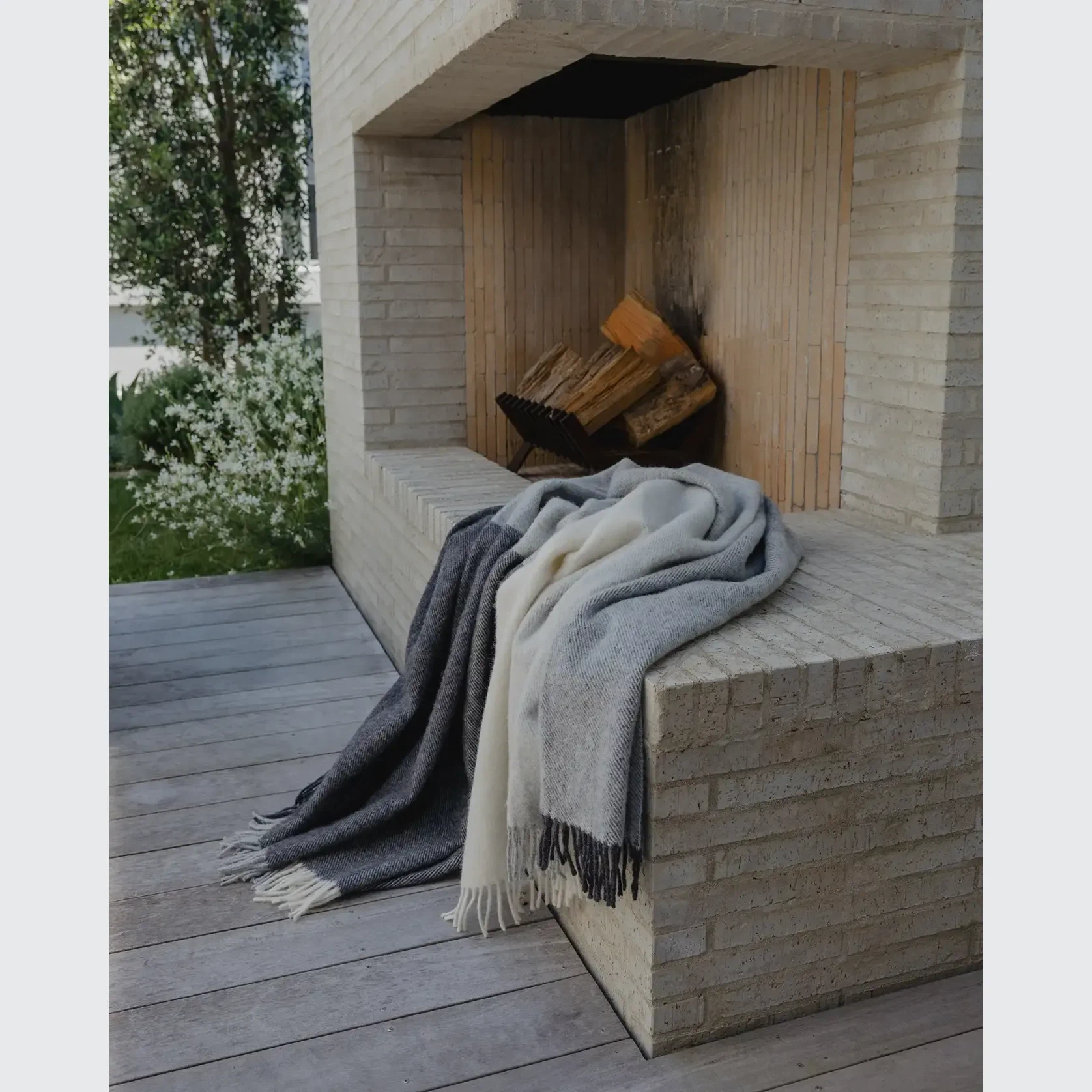 Weave Bayswater NZ Wool Throw Blanket - Charcoal gallery detail image