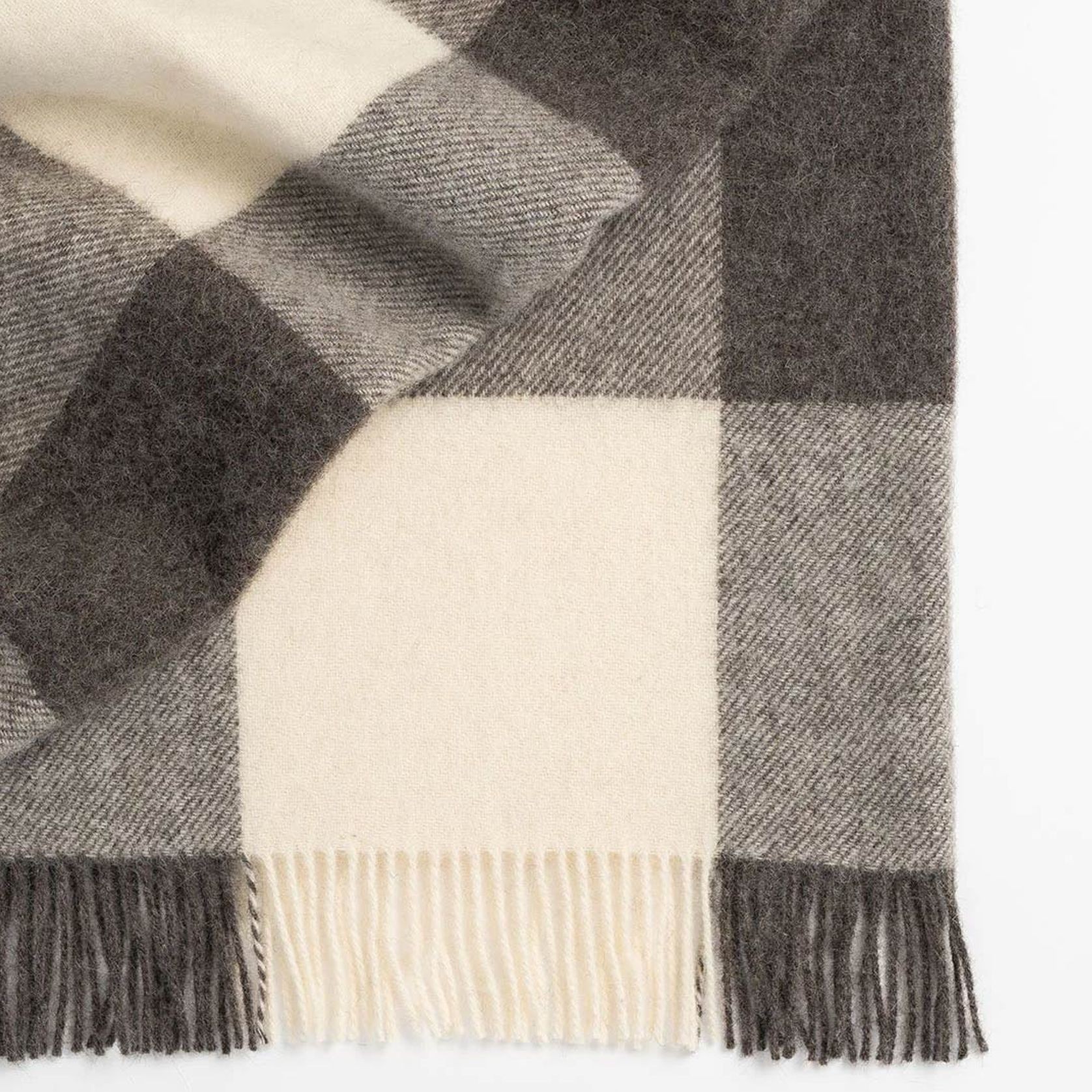 Weave Home Lake Hayes Throw Blanket - Peat | 100% Wool | Large Size gallery detail image