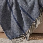 Weave Home Mosgiel Wool Throw Blanket - Denim | Large Size gallery detail image