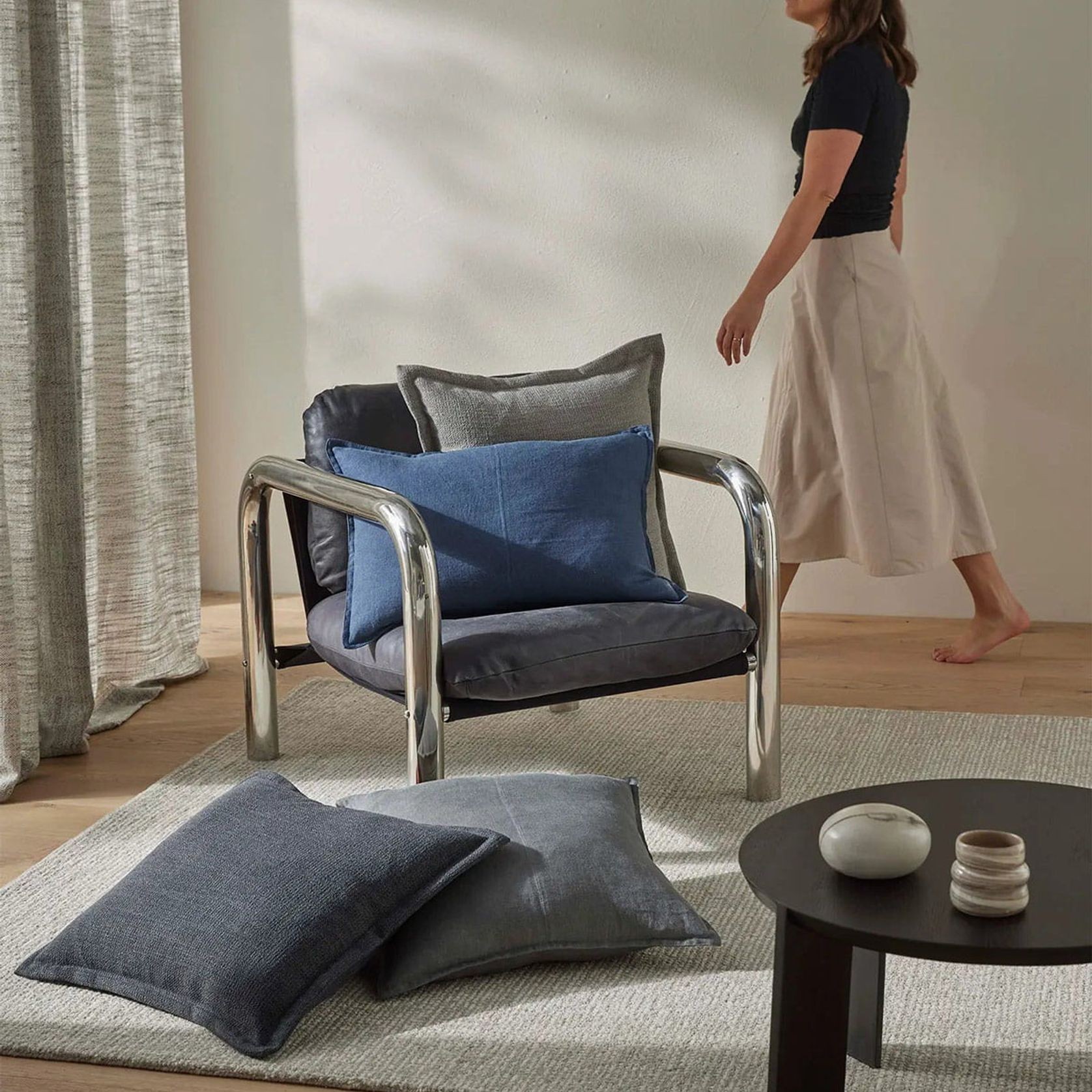 Weave Kaia 100% NZ Wool Floor Rug - Mist gallery detail image