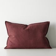 Weave European Linen Como Cushion - Garnet  | Three Sizes gallery detail image