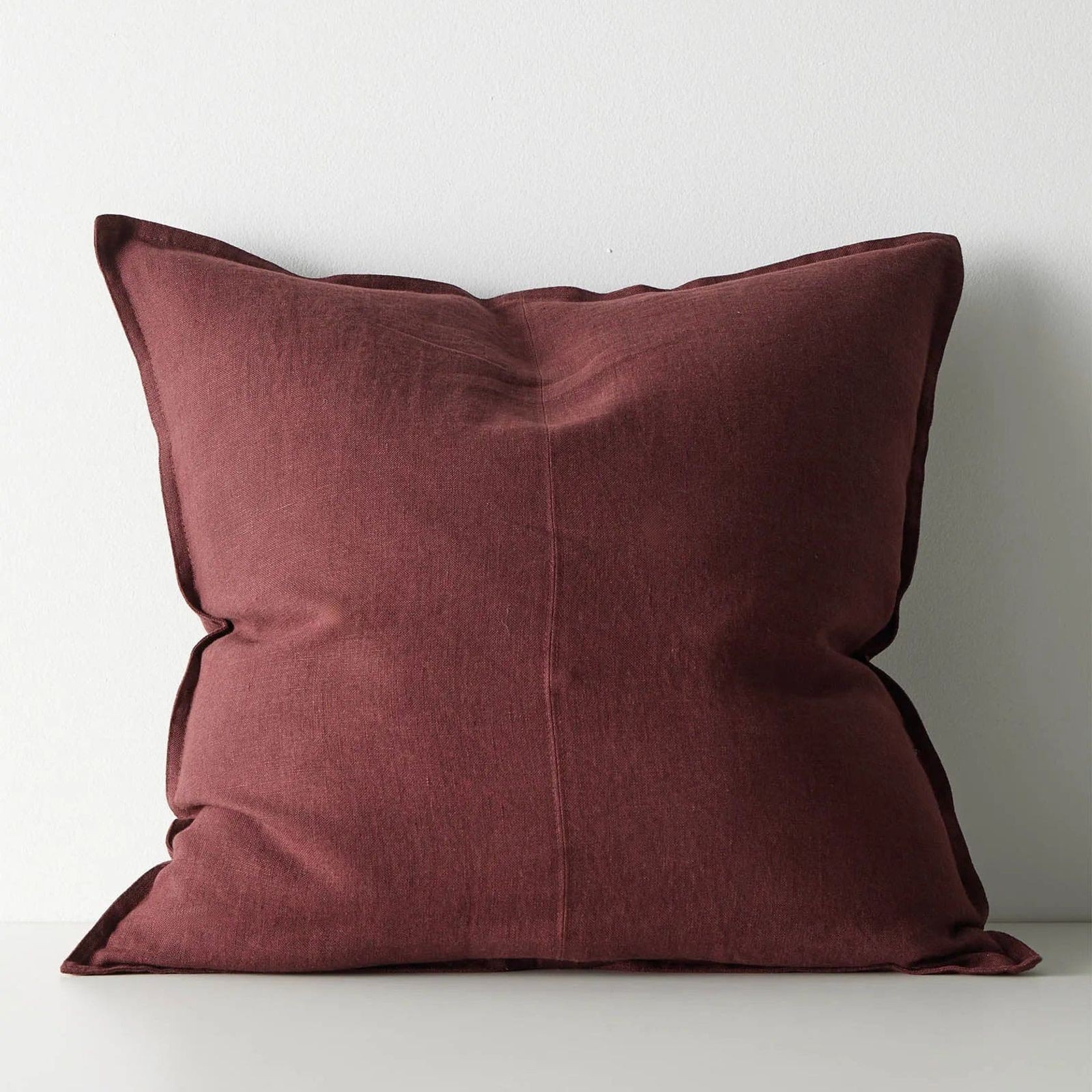 Weave European Linen Como Cushion - Garnet  | Three Sizes gallery detail image