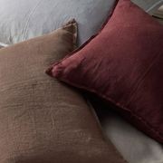 Weave European Linen Como Cushion - Garnet  | Three Sizes gallery detail image