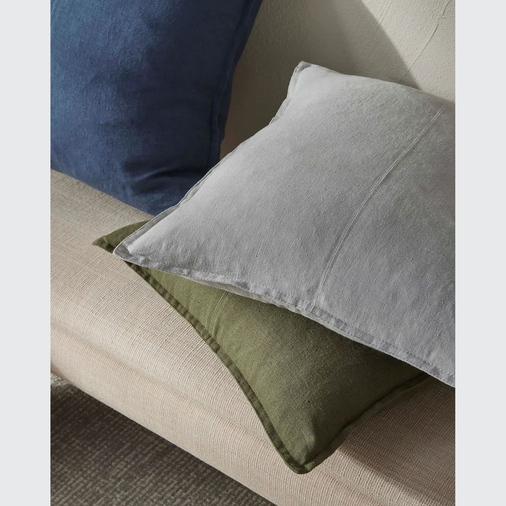 Weave European Linen Como Cushion - Haze | Three Sizes gallery detail image