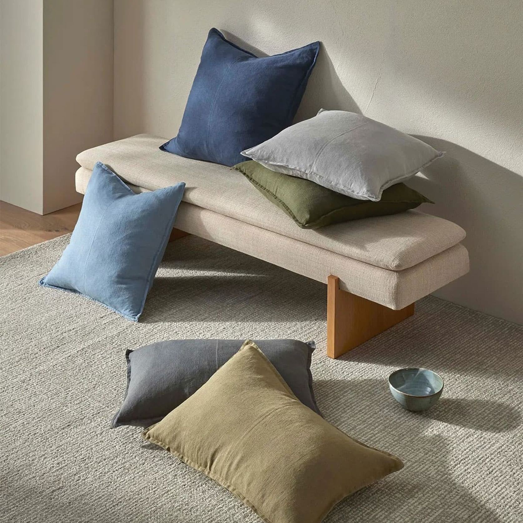 Weave European Linen Como Cushion - Haze | Three Sizes gallery detail image