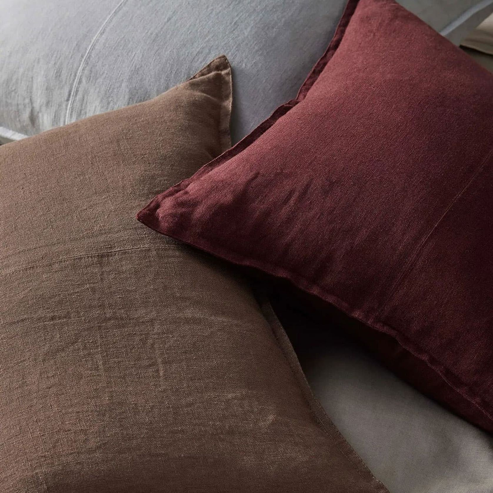 Weave European Linen Como Cushion - Haze | Three Sizes gallery detail image