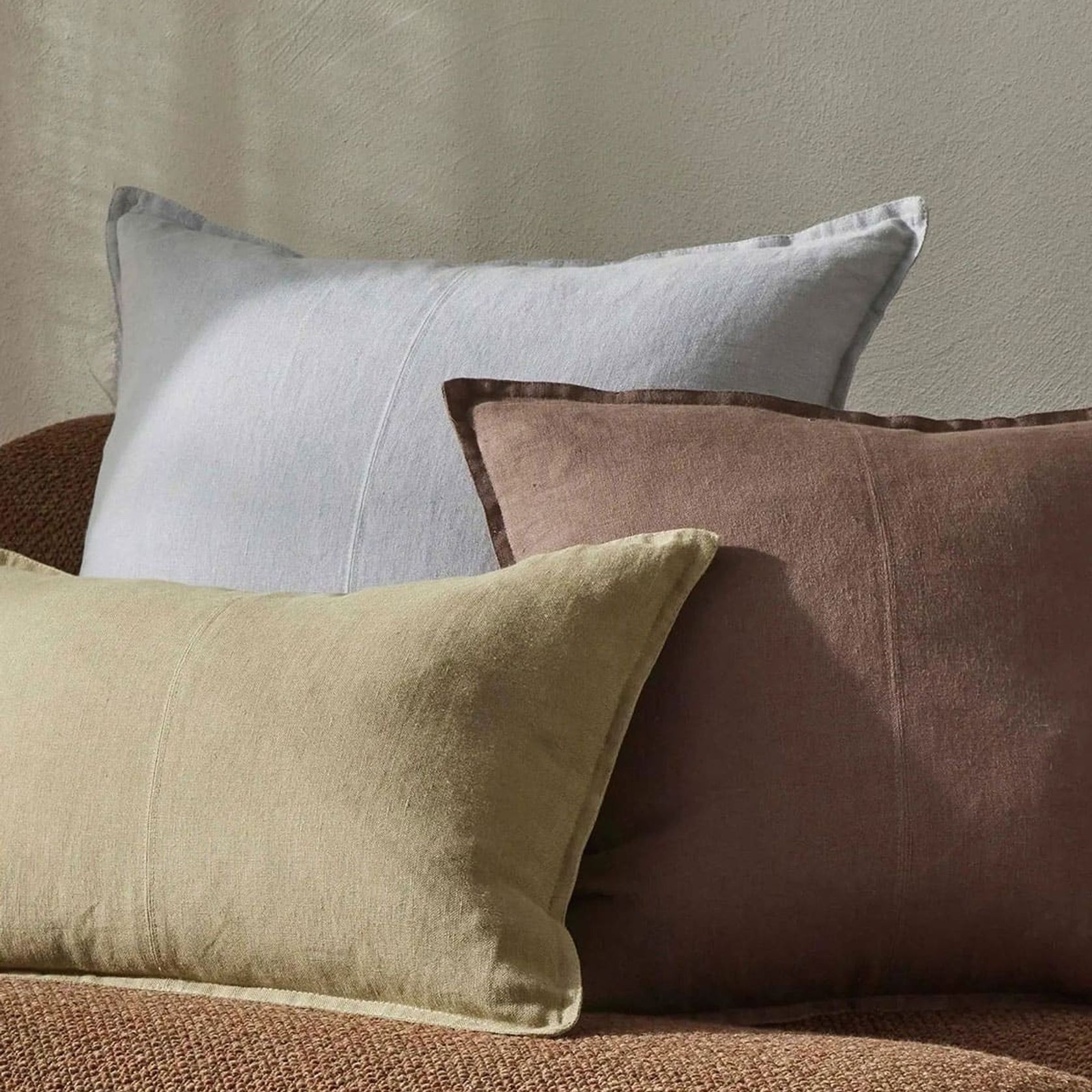 Weave European Linen Como Cushion - Haze | Three Sizes gallery detail image