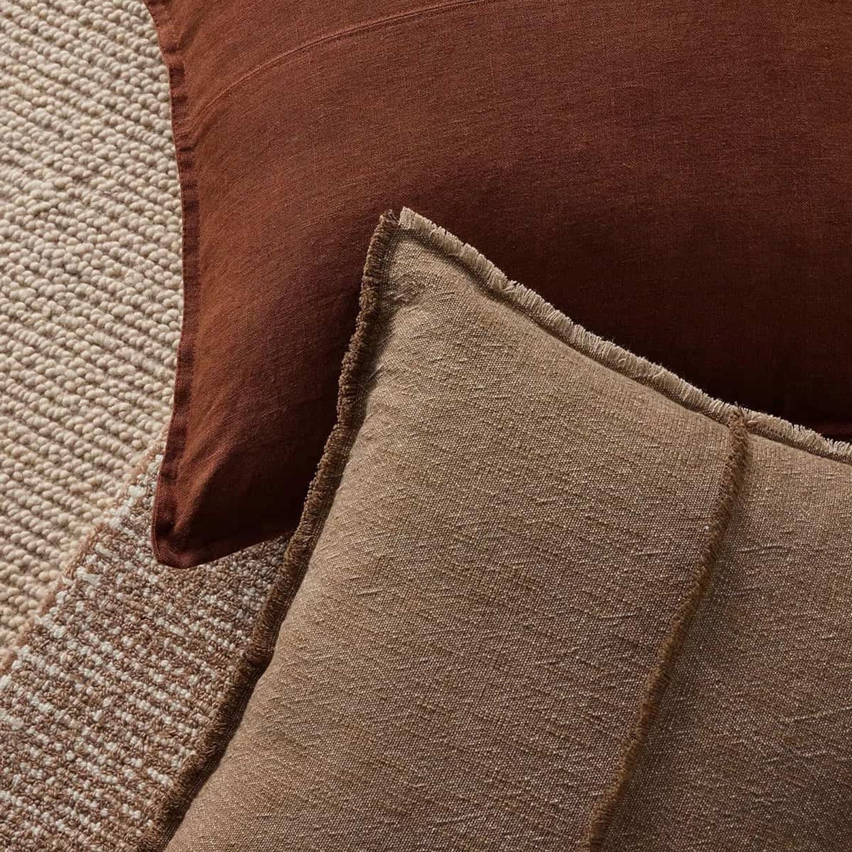 Weave European Linen Como Cushion - Henna | Three Sizes gallery detail image