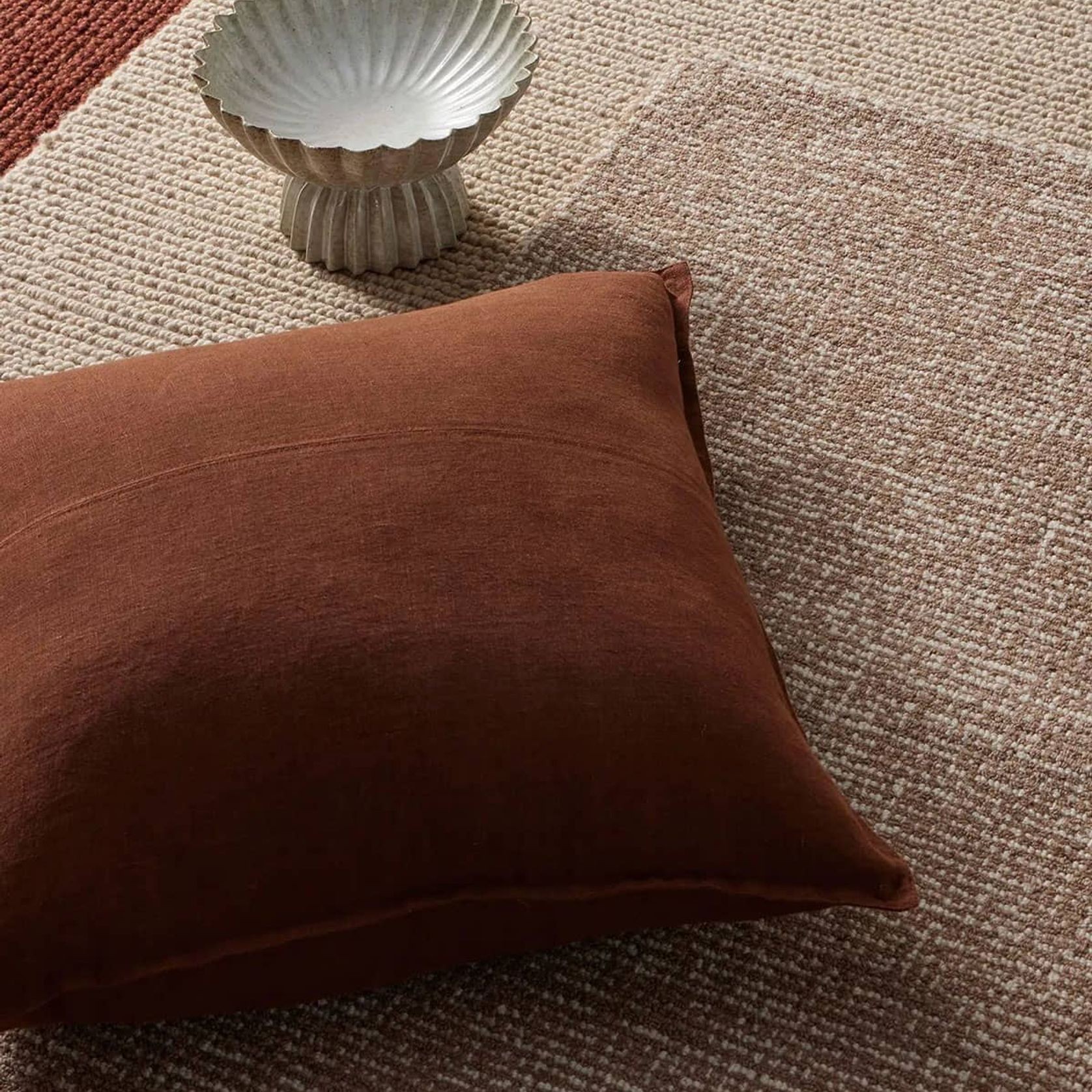 Weave European Linen Como Cushion - Henna | Three Sizes gallery detail image