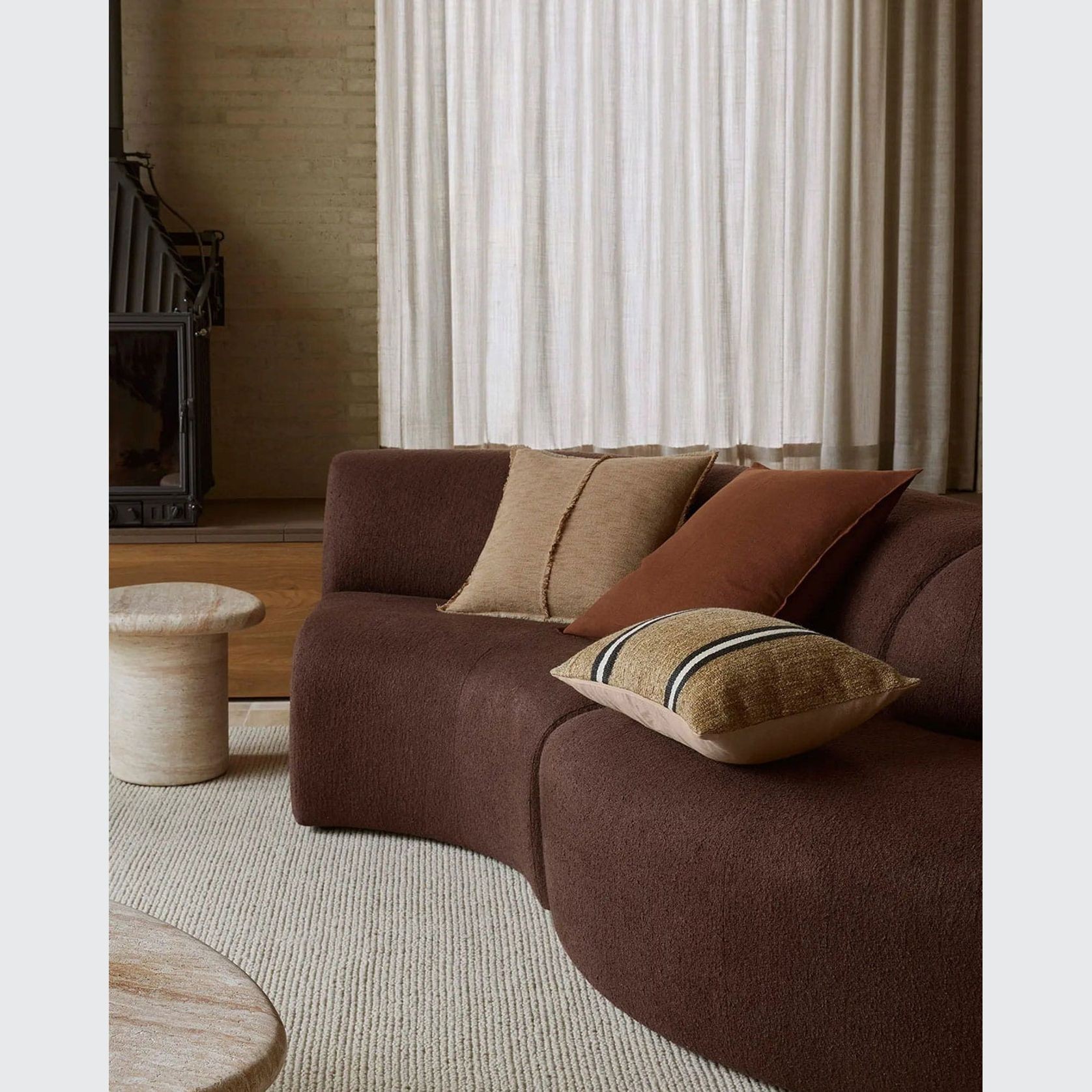 Weave European Linen Como Cushion - Henna | Three Sizes gallery detail image