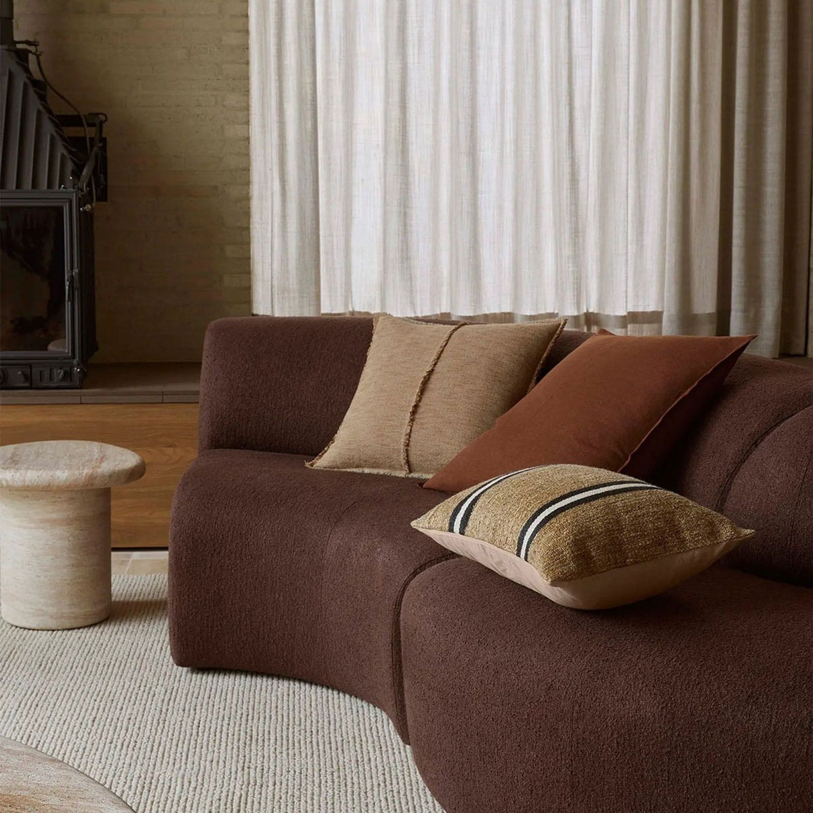 Weave European Linen Como Cushion - Henna | Three Sizes gallery detail image