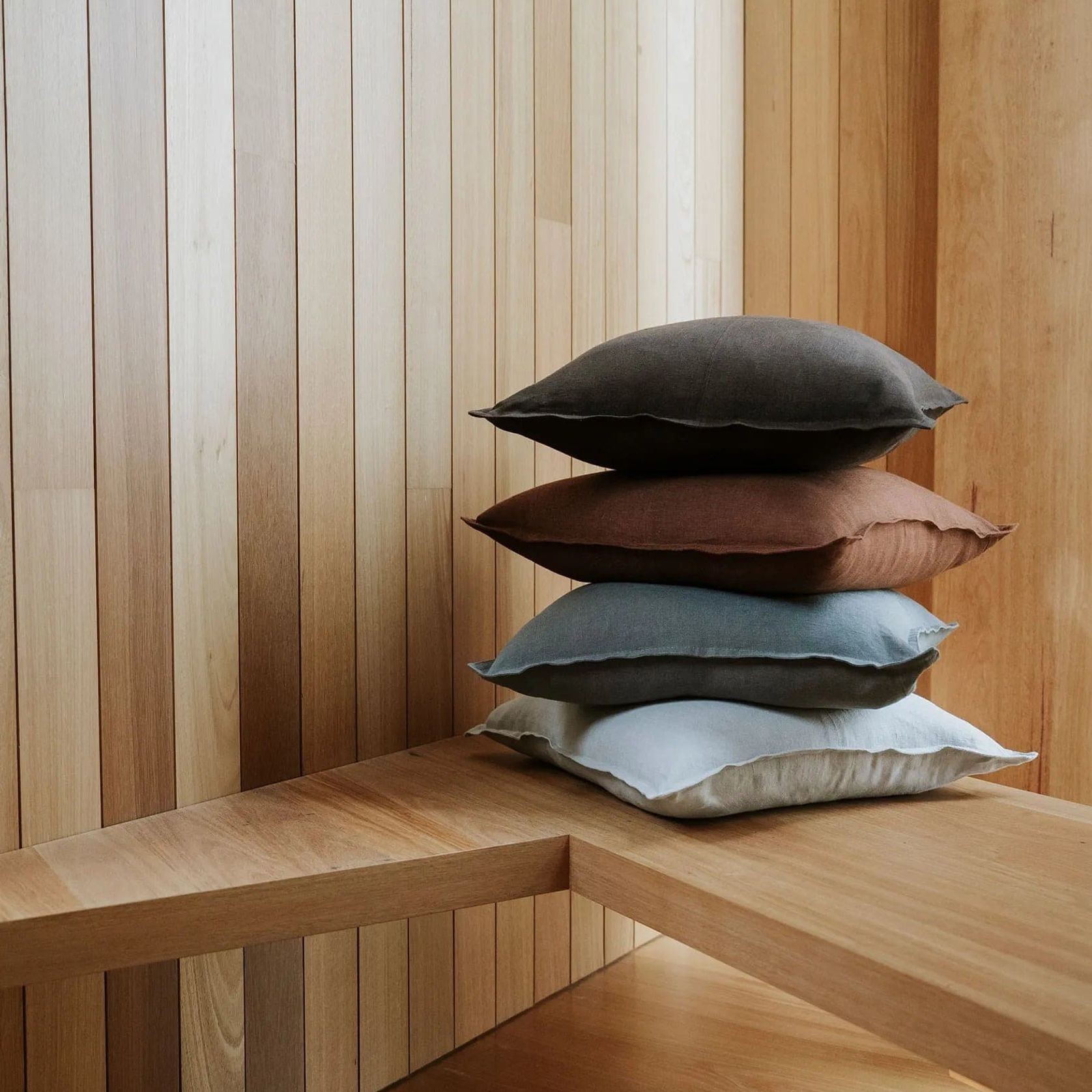 Weave European Linen Como Cushion - Henna | Three Sizes gallery detail image