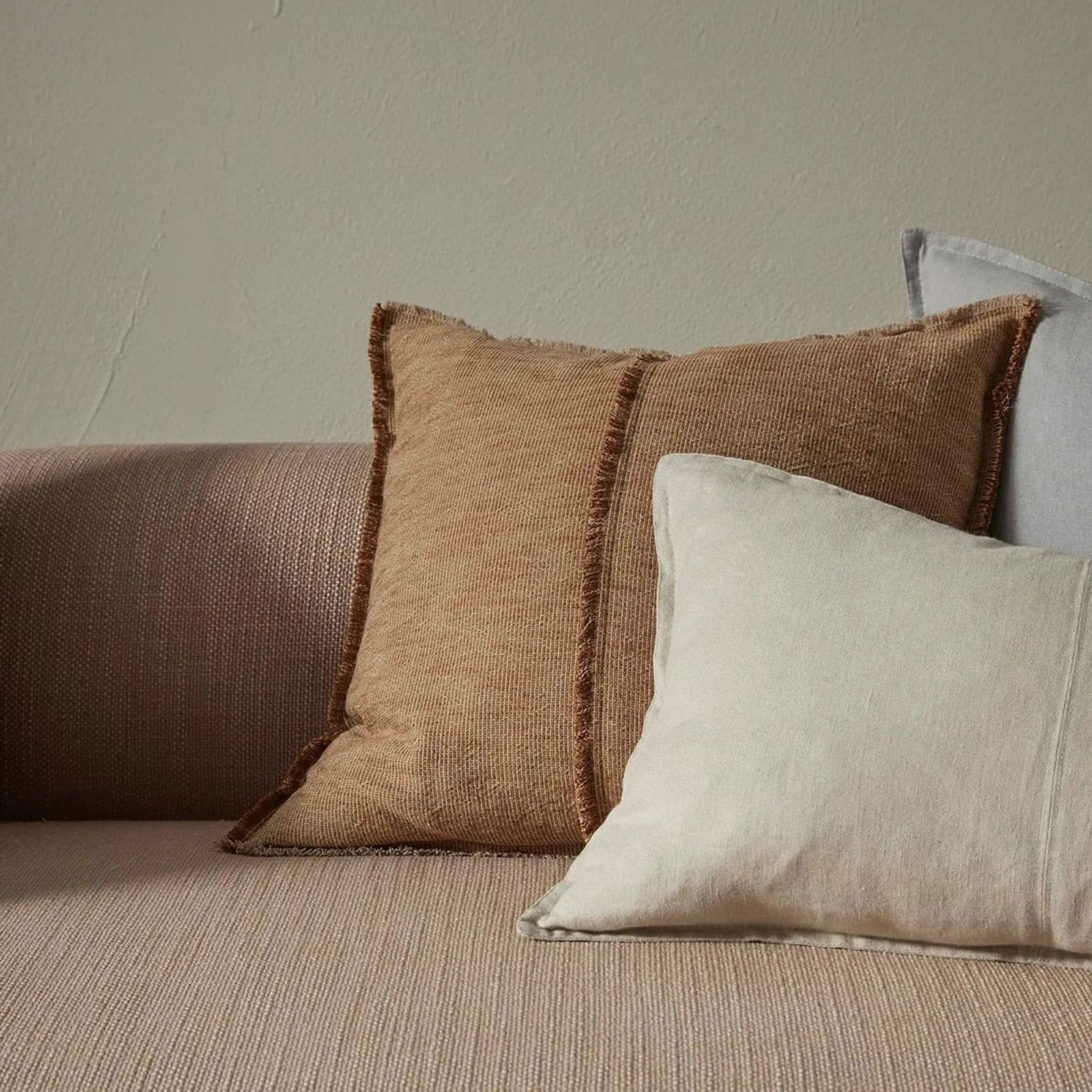 Weave European Linen Como Cushion - Oatmeal | Three Sizes gallery detail image