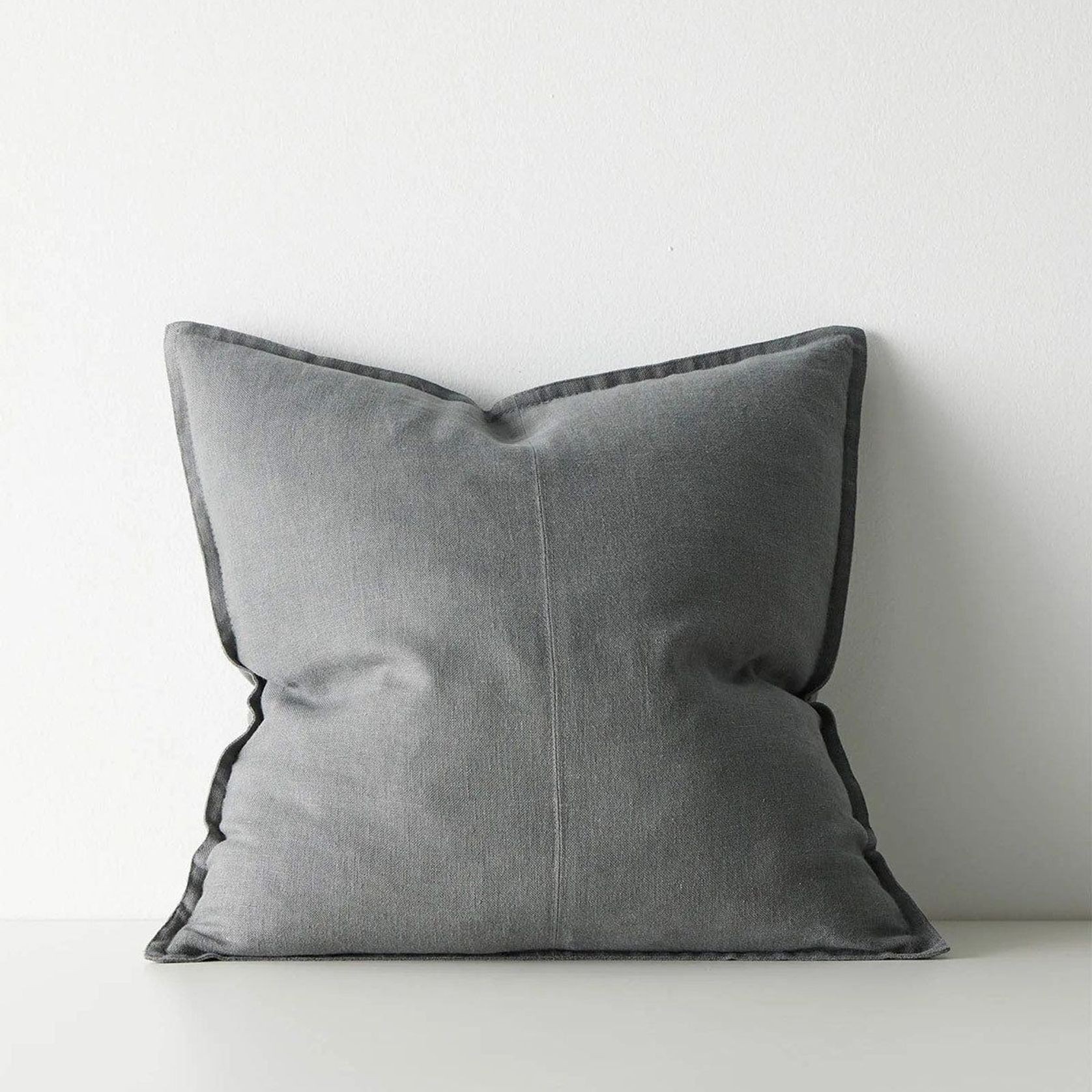 Weave European Linen Como Cushion - Steel | Three Sizes gallery detail image