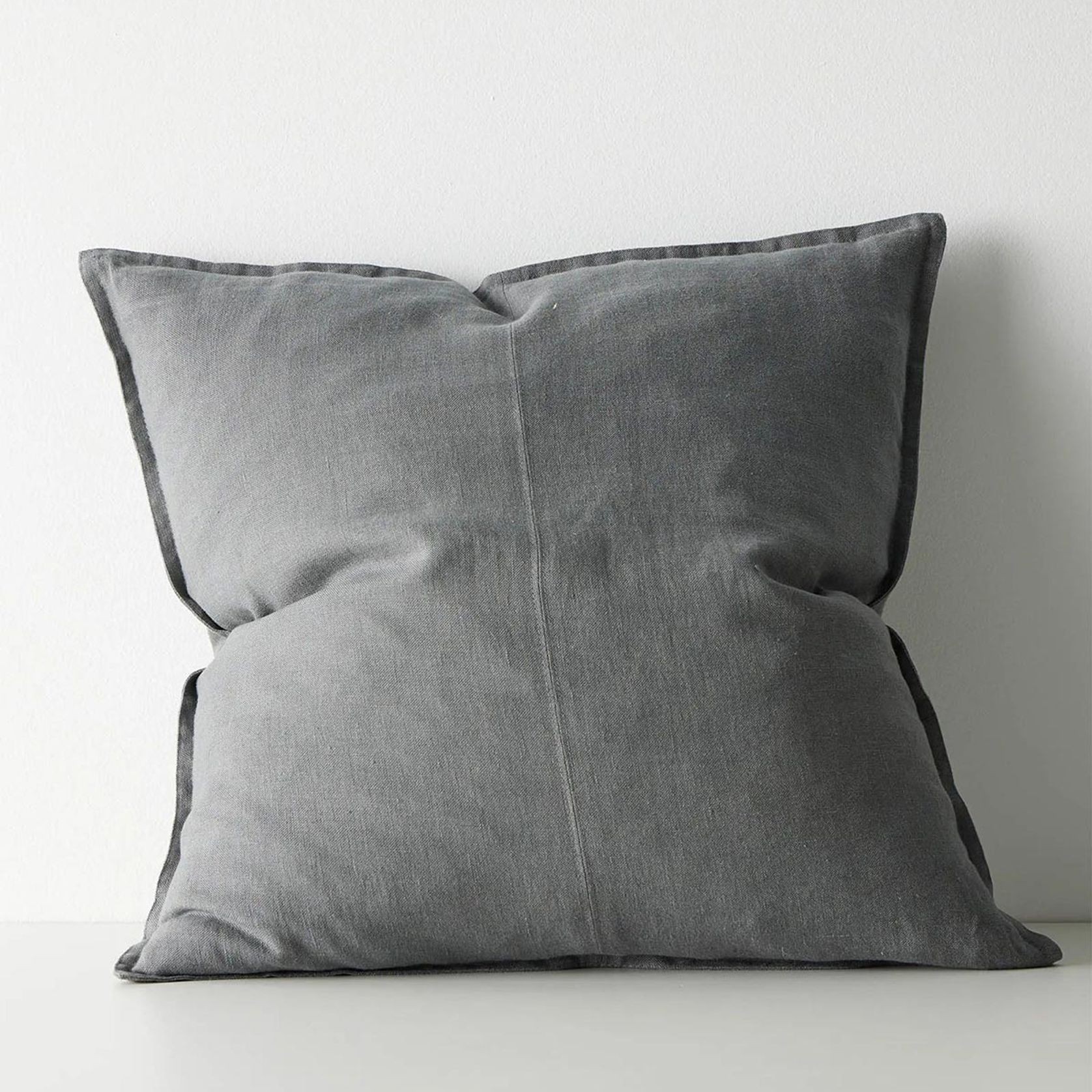 Weave European Linen Como Cushion - Steel | Three Sizes gallery detail image