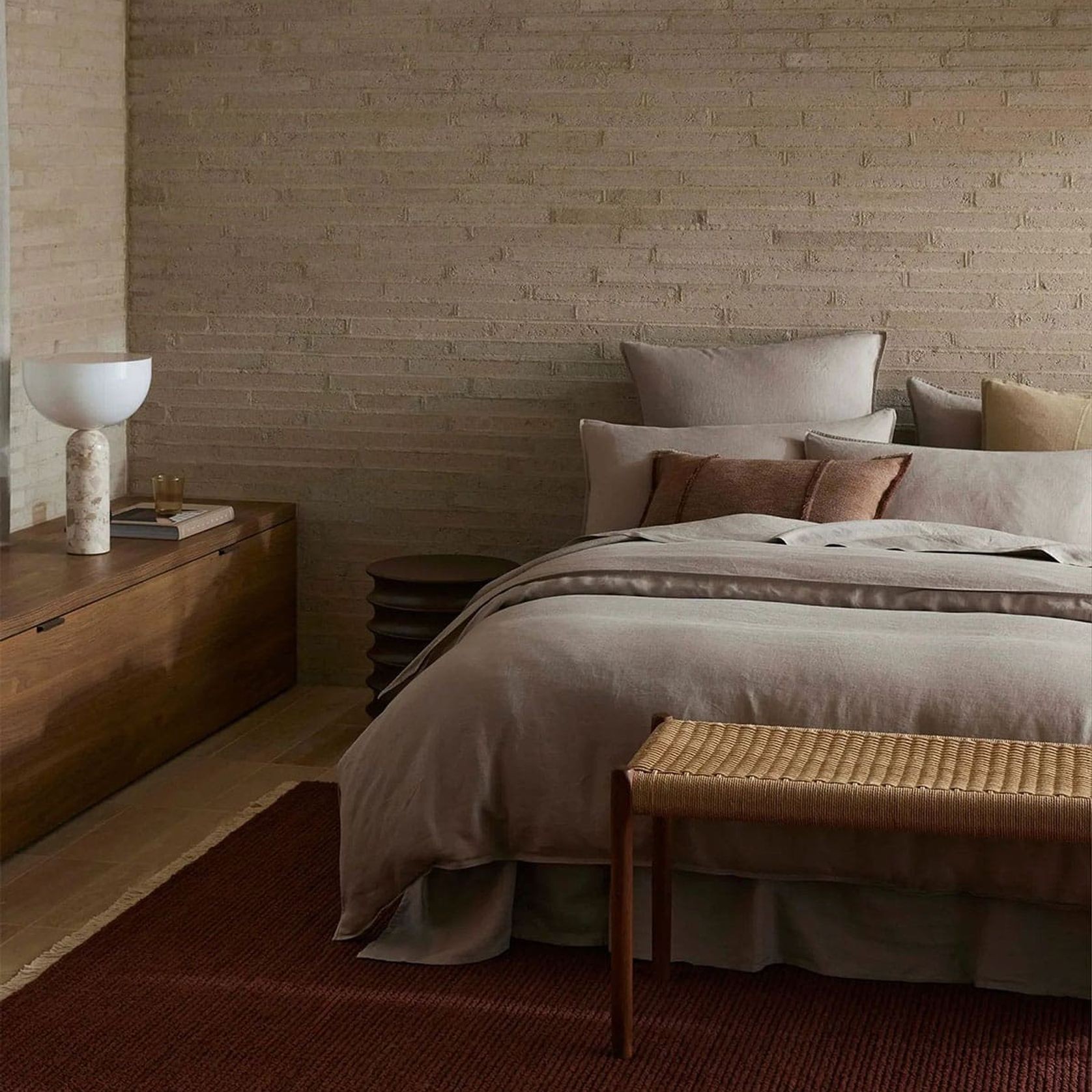 Ravello Linen Flat Sheet - Pebble | Weave Home gallery detail image