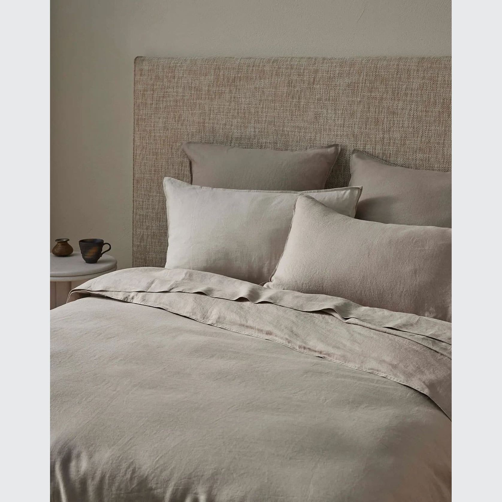 Ravello Linen Flat Sheet - Pebble | Weave Home gallery detail image