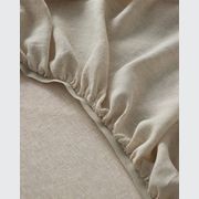 Ravello Linen Fitted Sheet - Savanna Pinstripe | Weave Home gallery detail image