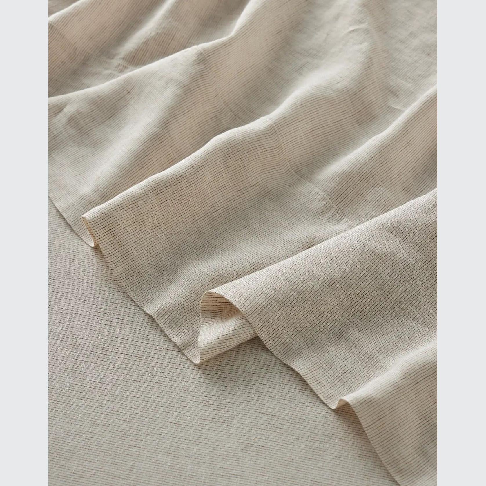 Ravello Linen Fitted Sheet - Savanna Pinstripe | Weave Home gallery detail image