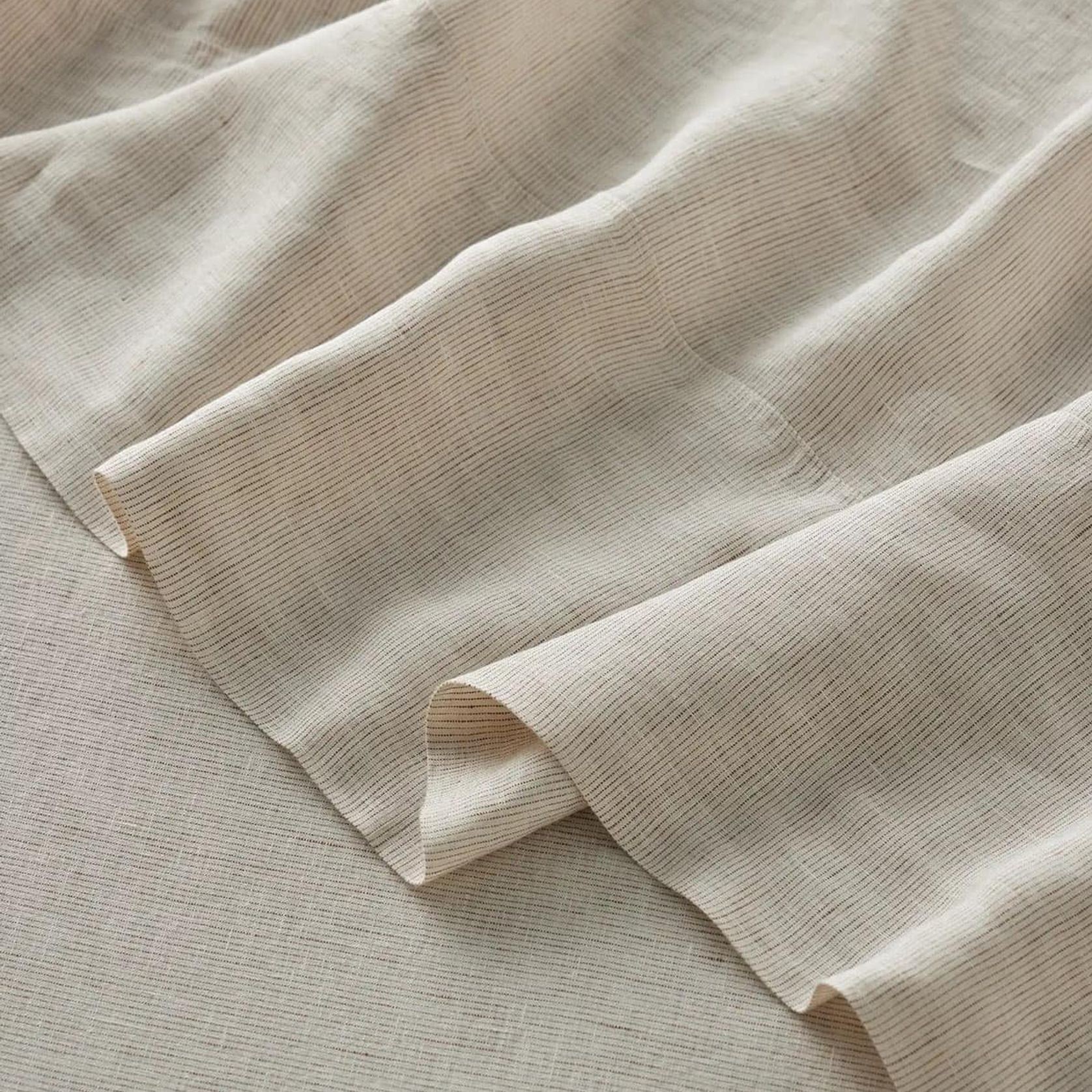 Ravello Linen Fitted Sheet - Savanna Pinstripe | Weave Home gallery detail image